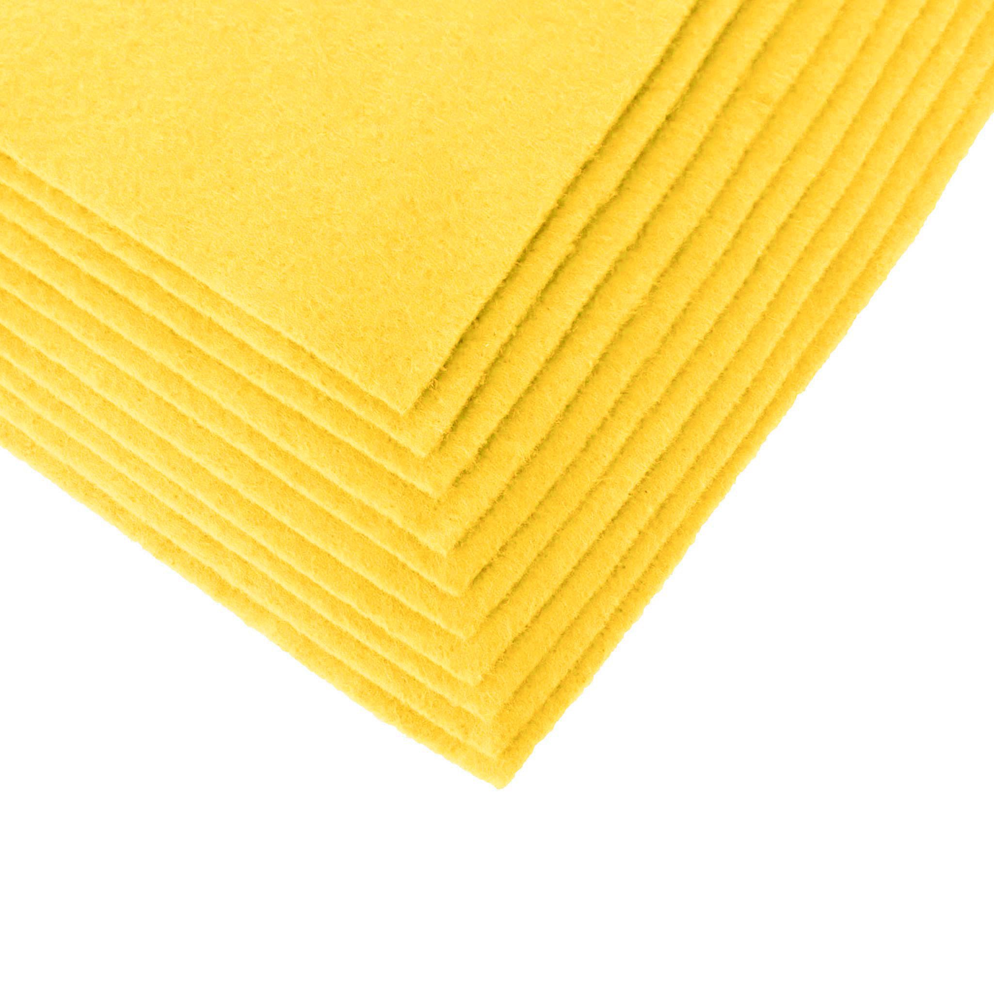 maDDma Bastelfilz Bastelfilz Bögen 10er-Pack Filz A4 Stärke 1,5-2mm Filzplatte, zitronengelb