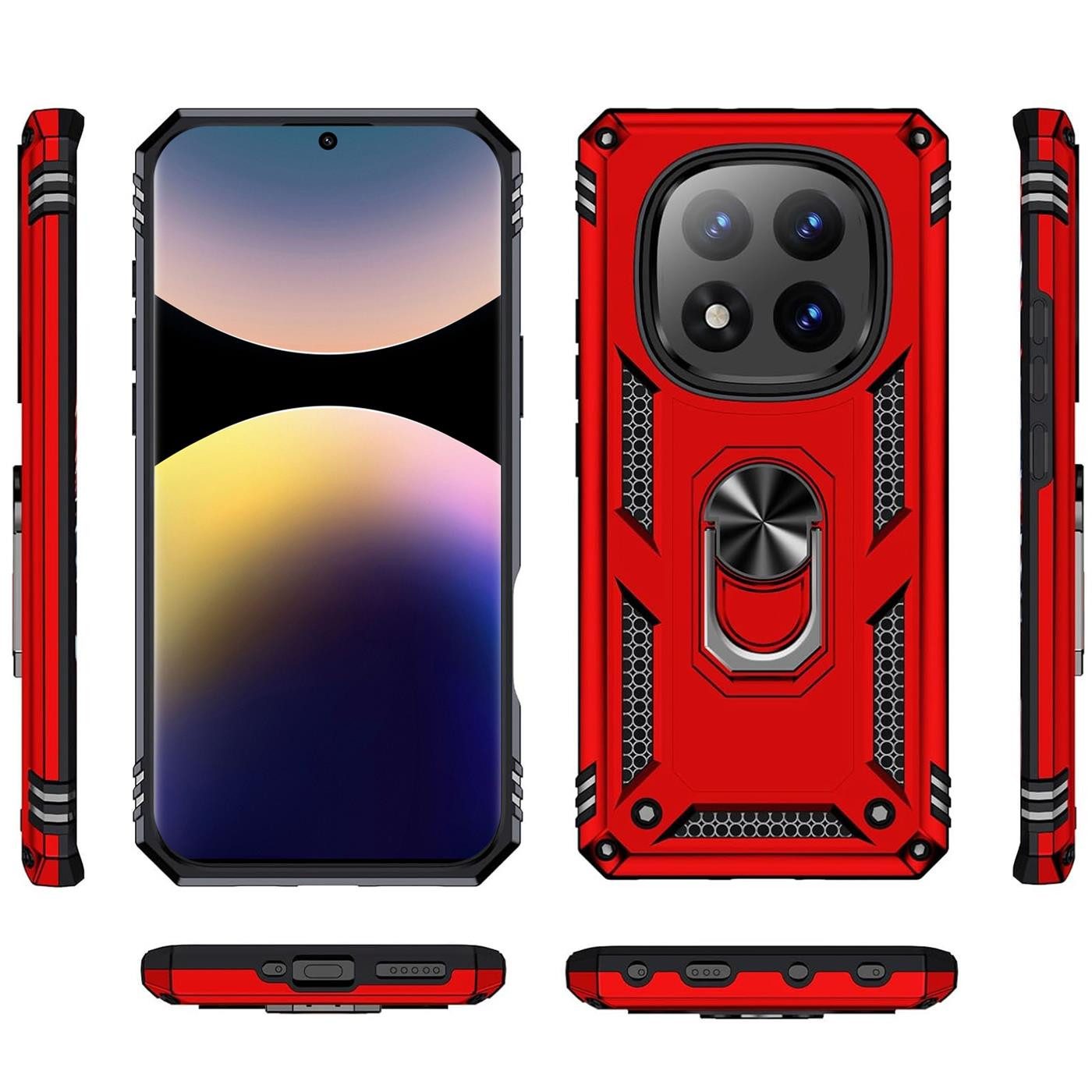 CoolGadget Handyhülle Armor Shield Case für Xiaomi Redmi Note 14 Pro 5G 6,67 Zoll, Outdoor Cover mit Magnet Ringhalterung Hülle für Redmi Note 14 Pro 5G – Bild 2 von 5