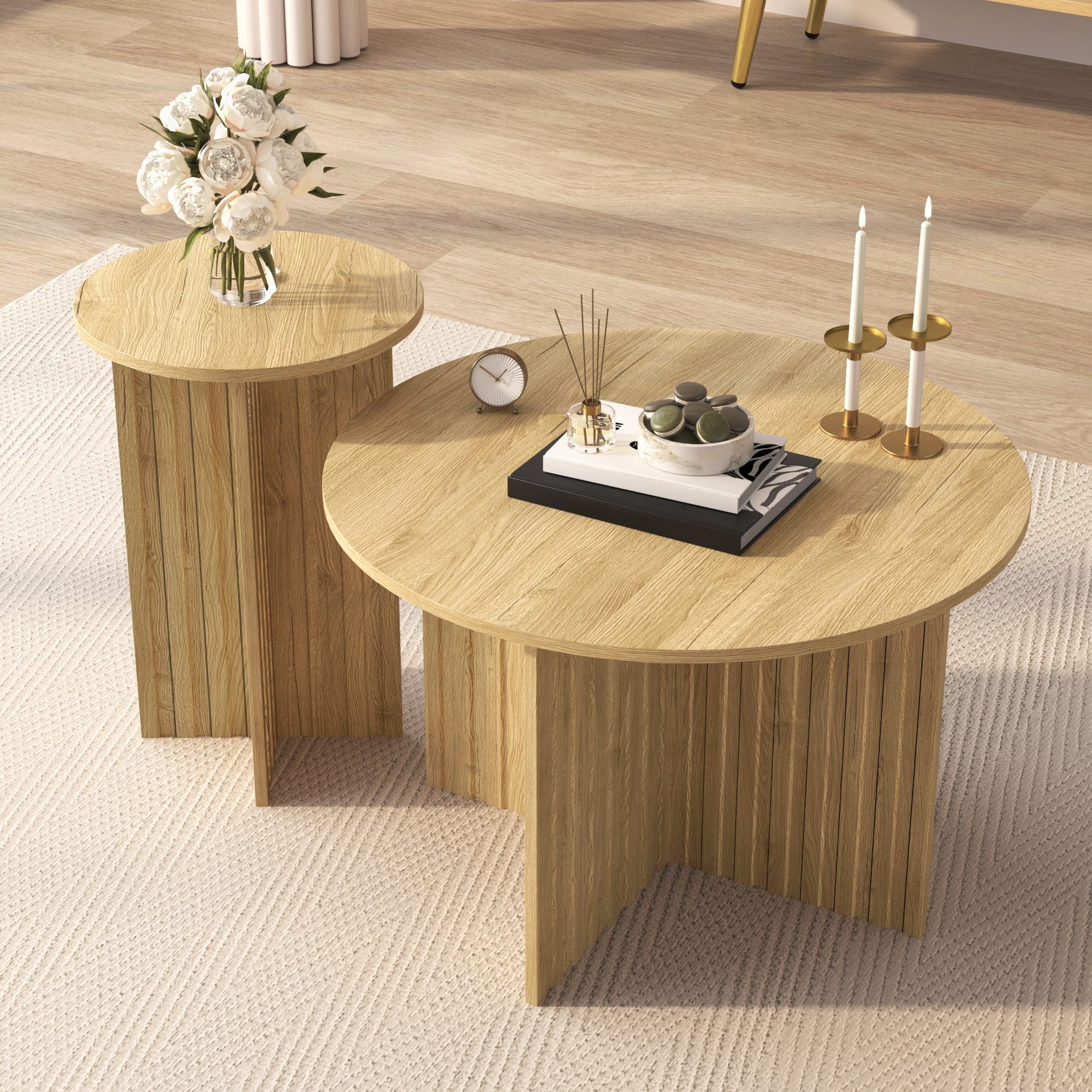 KLAM HOME Couchtisch Modernes 2-tlg Nesttisch-Set günstig online kaufen