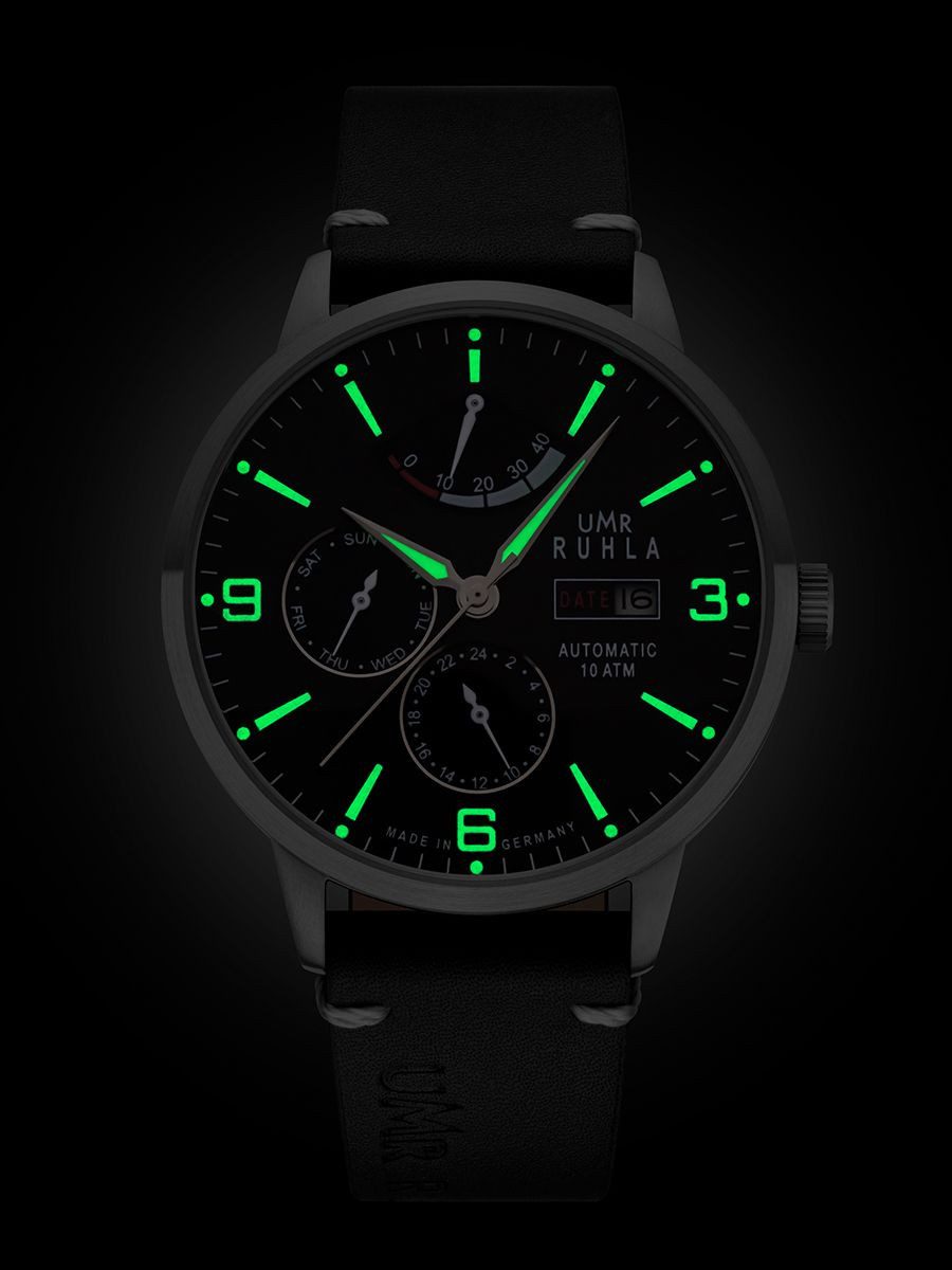 UMR Ruhla Automatikuhr Herrenuhr mit Lederband, 42 mm, 80271, Made in Germa günstig online kaufen