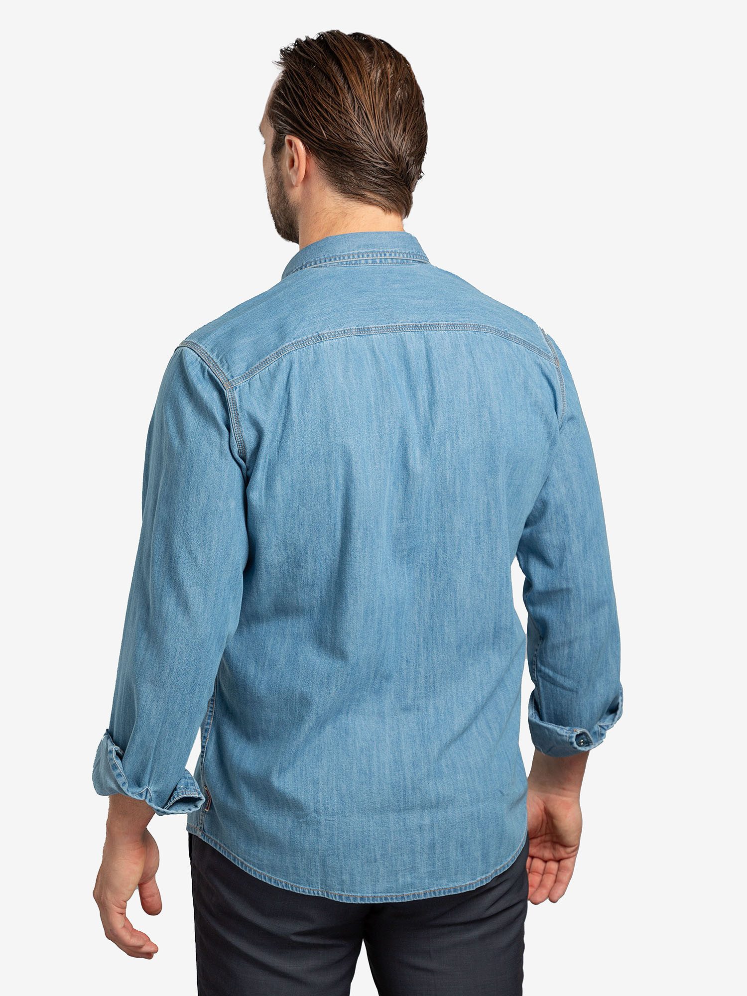 Checker Jeanshemd Dynasty Denim bluse longsleeve günstig online kaufen