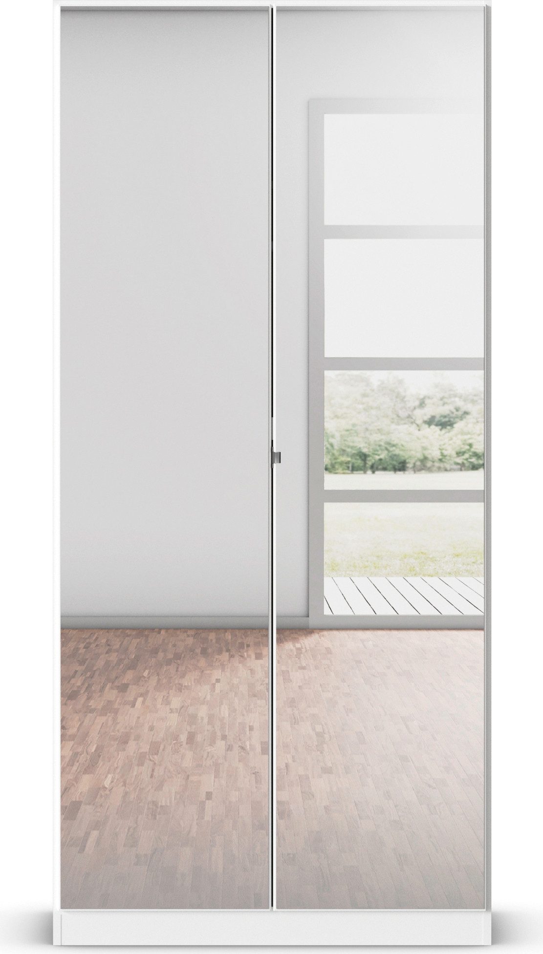 rauch Drehtürenschrank Reflect mit Spiegelfront, inkl. praktischer Inneneinteilung und Stoffboxen-Set