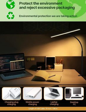 DOPWii LED Schreibtischlampe Klemmtischleuchte,18W Led Tischleuchte Klemmbar,Monitor Lampe,46cm