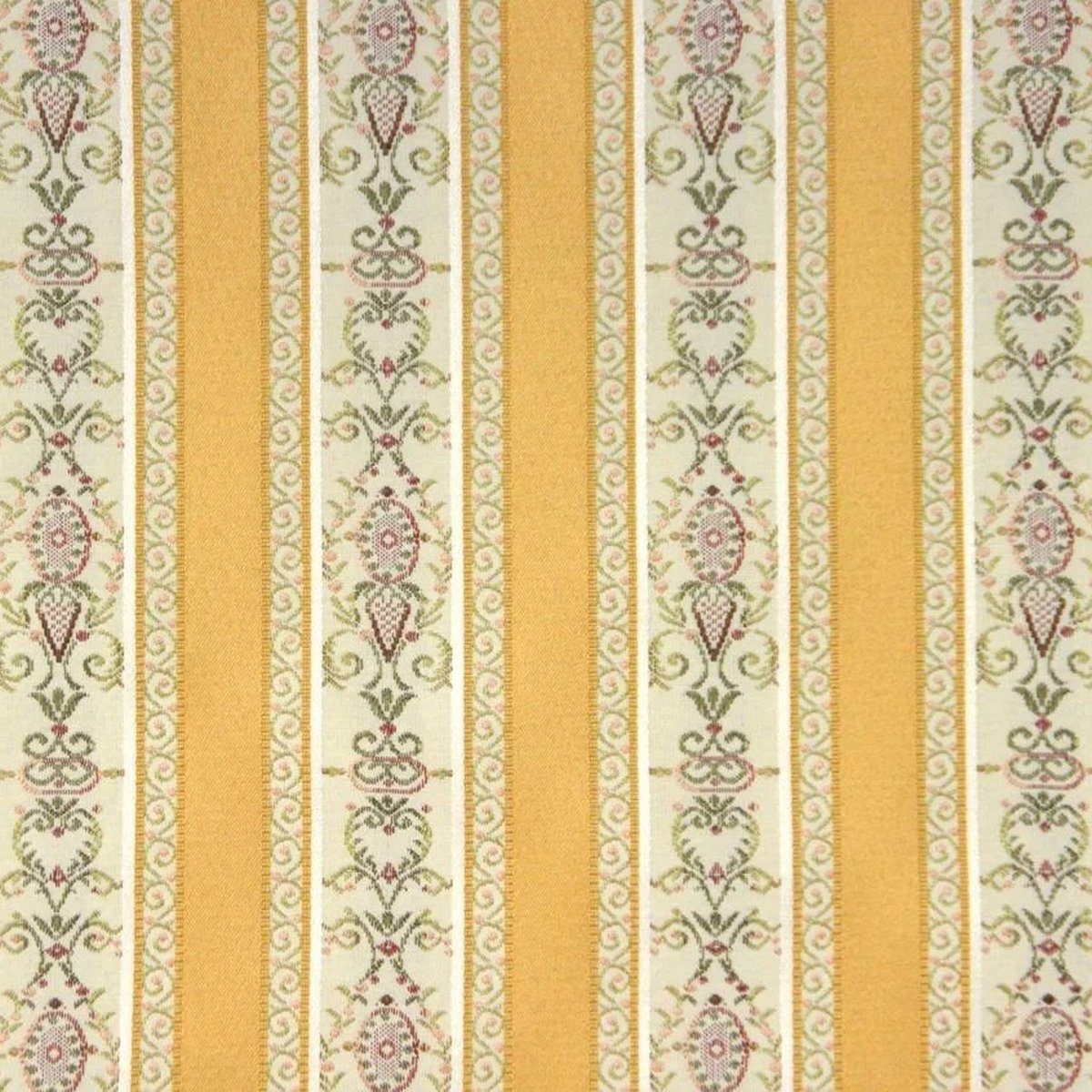 Stofferia Stoff Polsterstoff Taftjacquard Biedermeier Streifen Gelb, Breite 140 cm, Meterware