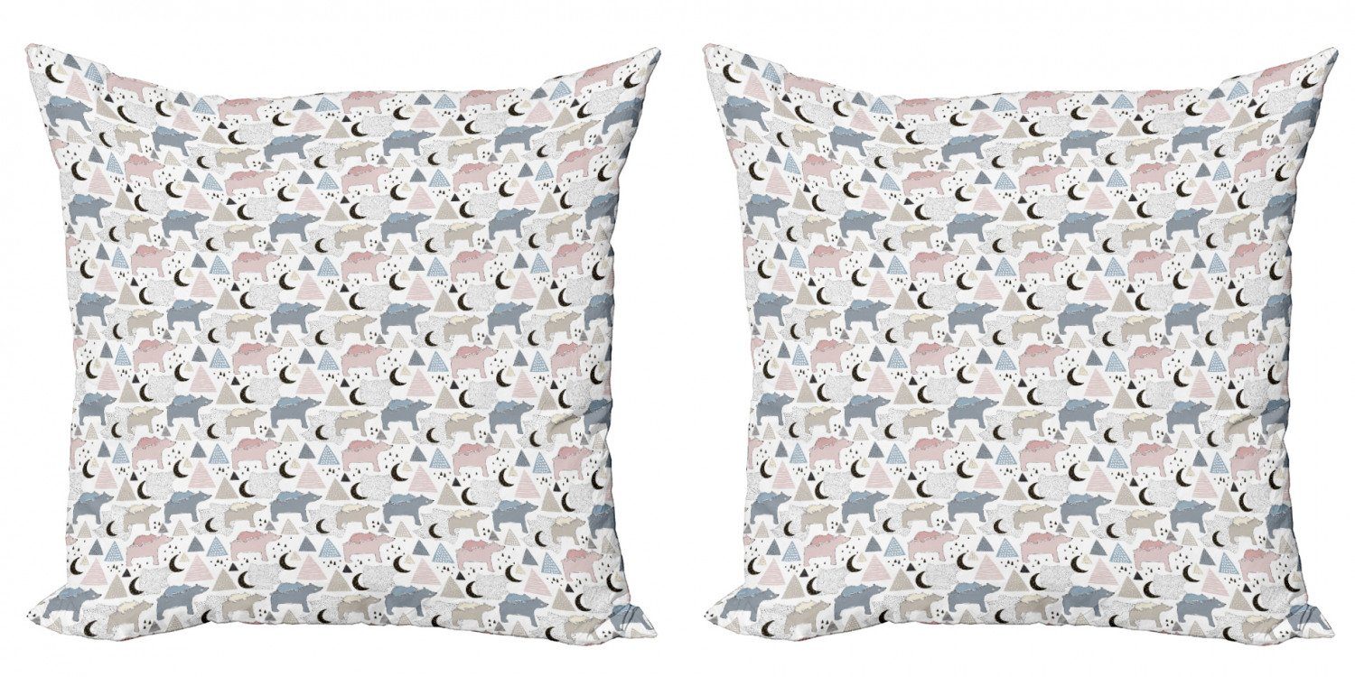 Polar Pattern Abakuhaus Doppelseitiger (2 Pastell Digitaldruck, Modern Stück), Accent Bear Kissenbezüge Gekritzel