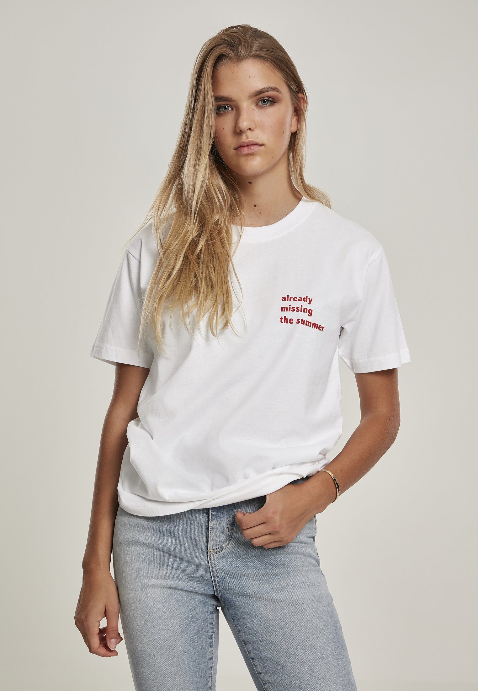 Damen Kurzarmshirt Ladies Missing Tee MisterTee (1-tlg) Summer