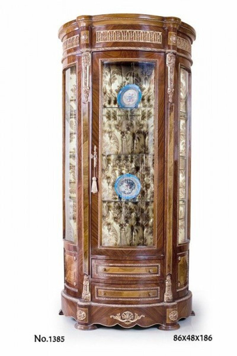 Casa Padrino Vitrine Barock Vitrine 86 x 48 x H. 186 cm - Edel & Prunkvoll