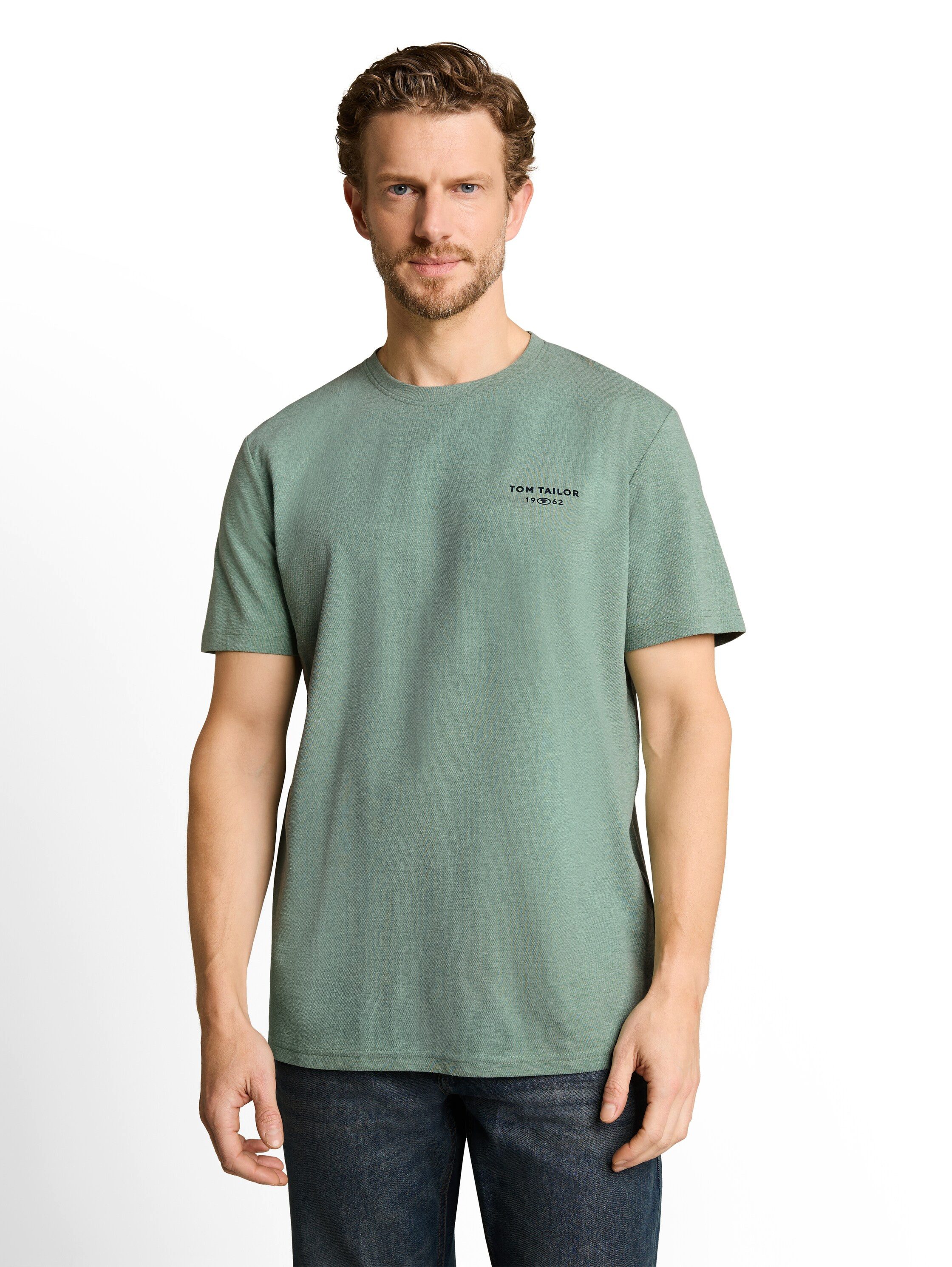 TOM TAILOR Kurzarmshirt Sommershirt mit kleinem Logo-Print