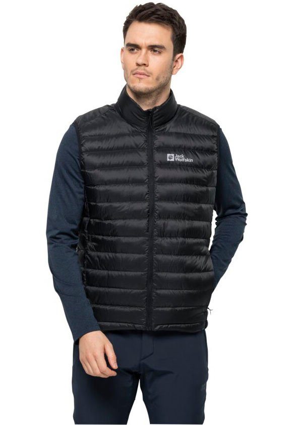 Jack Wolfskin Daunenweste mit Logodruck auf der Brust