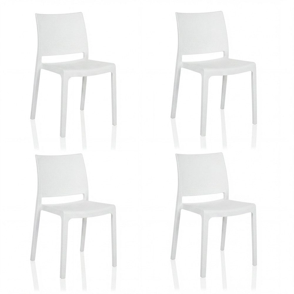 hjh LIVING Gartenstuhl Outdoor Stuhl 4er Pack T37 V 4 Kunststoff, T37 V 4