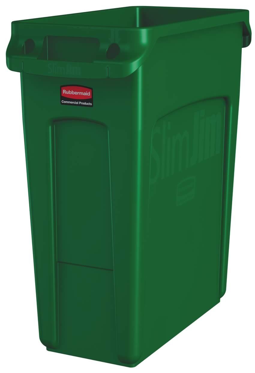 Rubbermaid Mülltrennsystem Rubbermaid Slim Jim® mit Belüftungskanälen, 60 l, grün