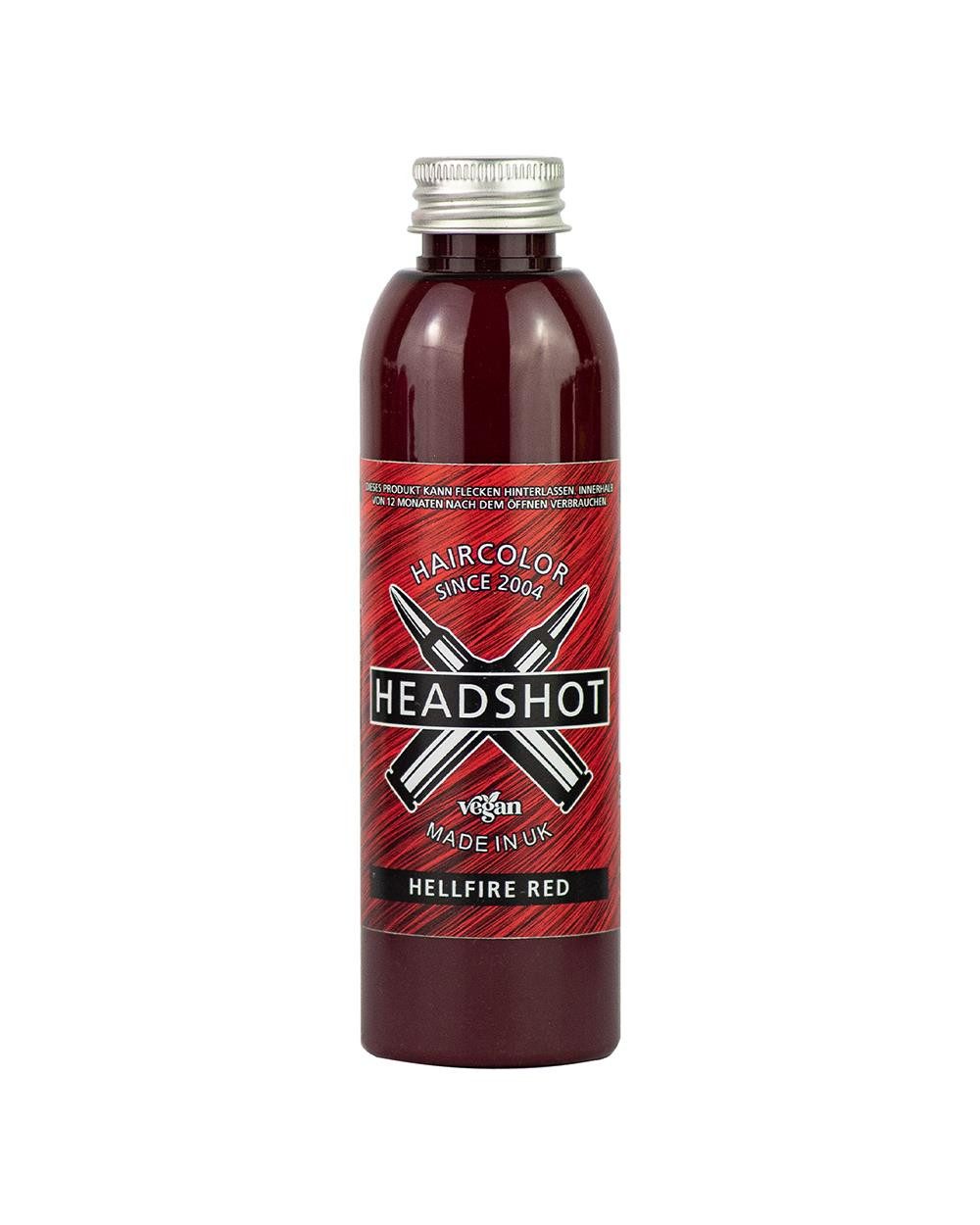 Haartönung Headshot Haartönung vegane Haarfarbe Hellfire Red (150 ml), Packung, Chemikalien