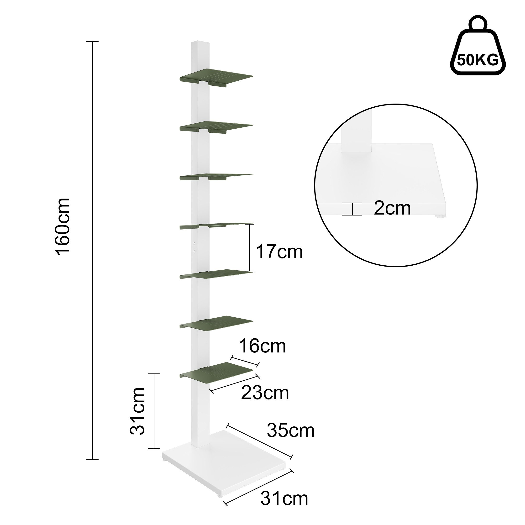 Fanttik Bücherregal Bücherschränke aus Metall, Vertikales Standregal Spine- günstig online kaufen