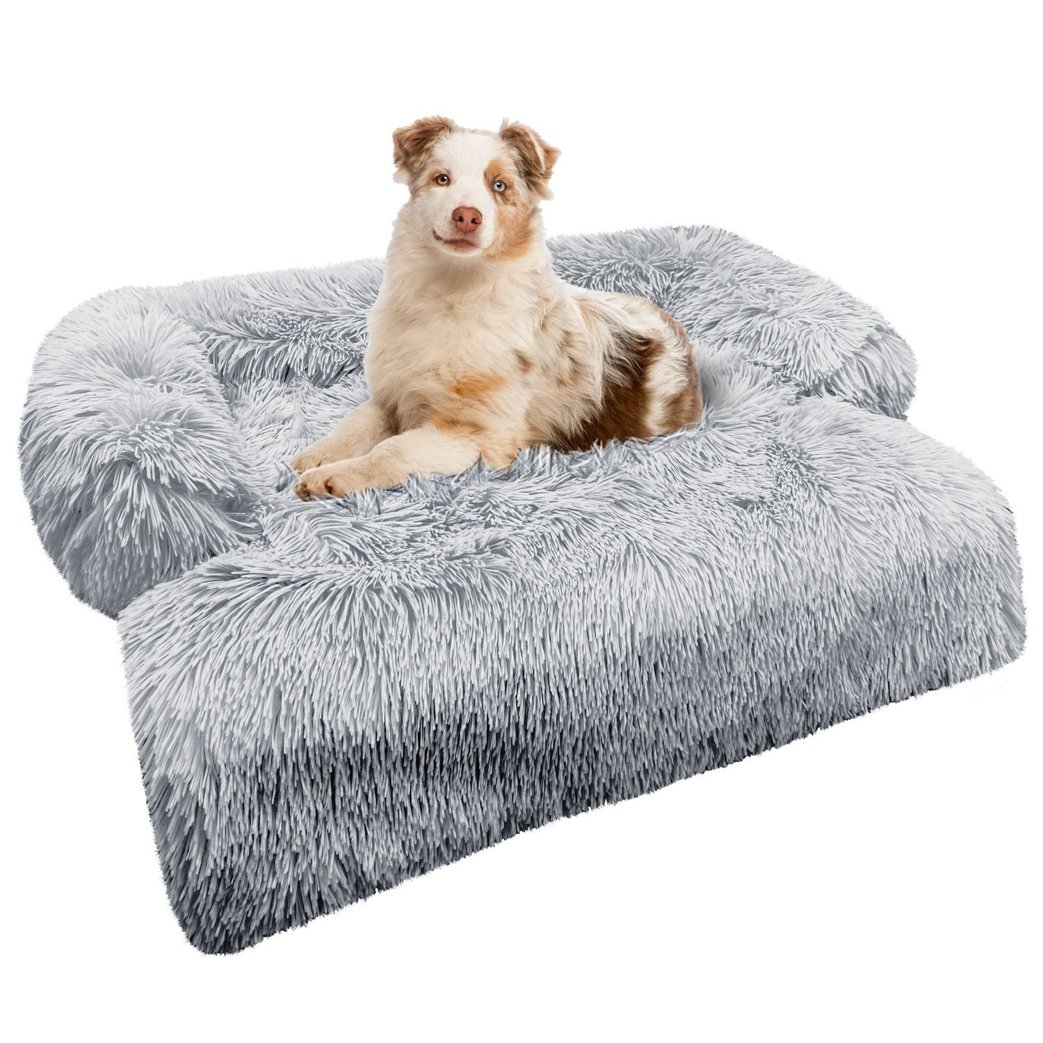 Bluzelle Tierbett Hundebett Sofa Schutz Auflage für grosse Hunde / - L, Plüsch Kunstfell / Bezug Abnehmbar & Waschbar, Wasserdichte Hundematte Couch Möbel Cover Schutzdecke Hundedecke