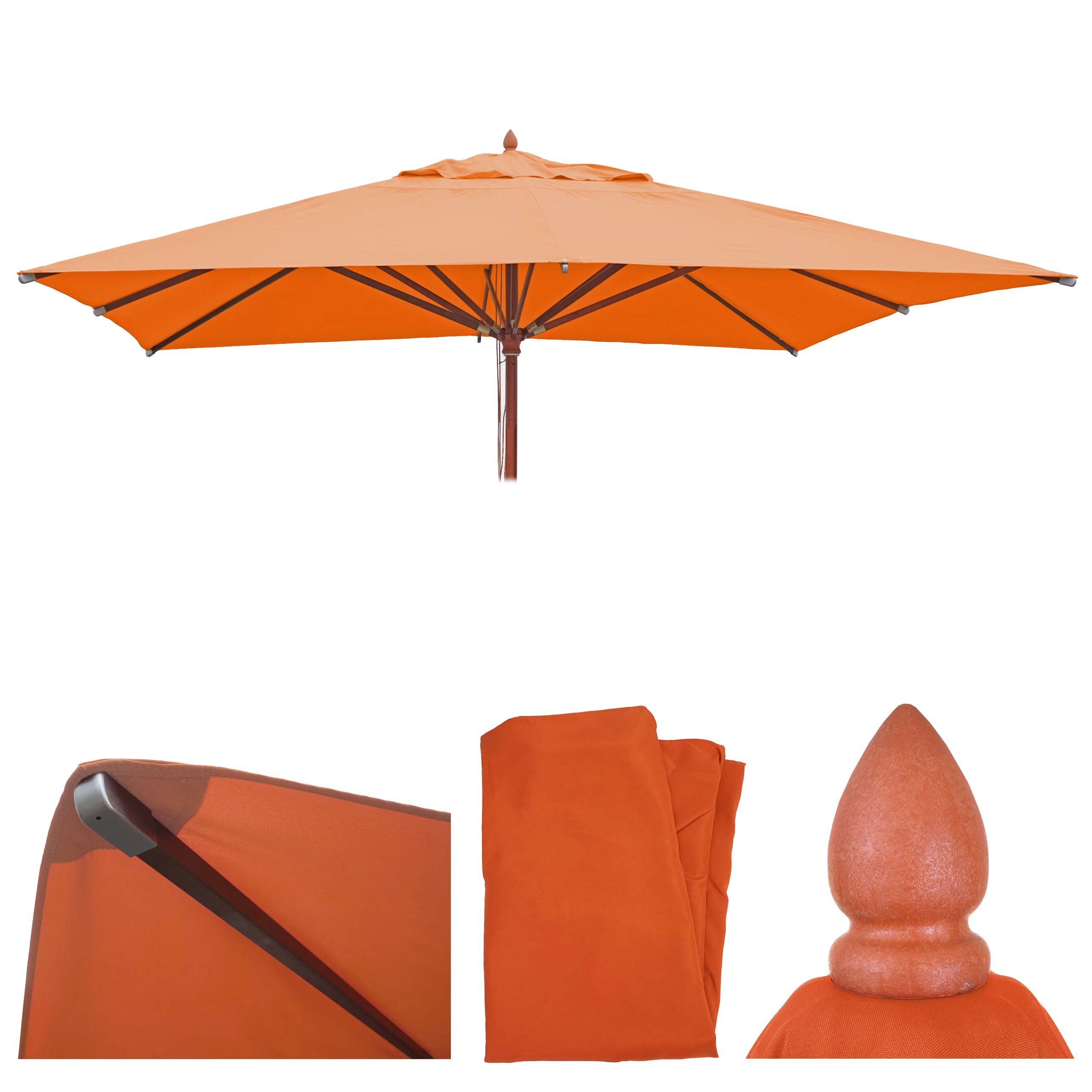MCW Ersatzschirmbespannung MCW-C57-B-G, 400x400 cm, Ø 400 cm, Luftzirkulationshaube, Wasser- und schmutzabweisender Stoff