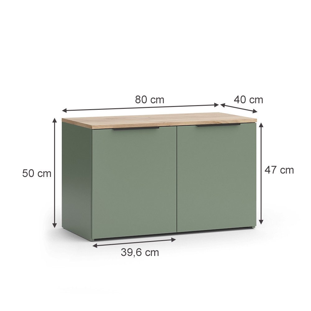 Vicco Wohnwand Wido, Grün/Sonoma, 2 Teile günstig online kaufen