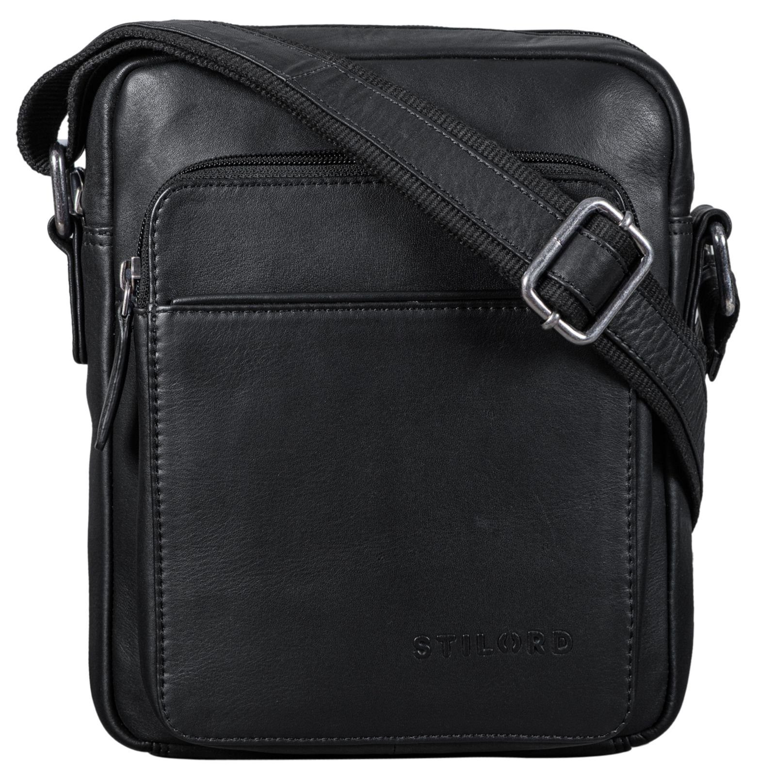 STILORD Schultertasche "Vittorio" Moderne Vintage Herrentasche zum Umhängen klein Echtleder
