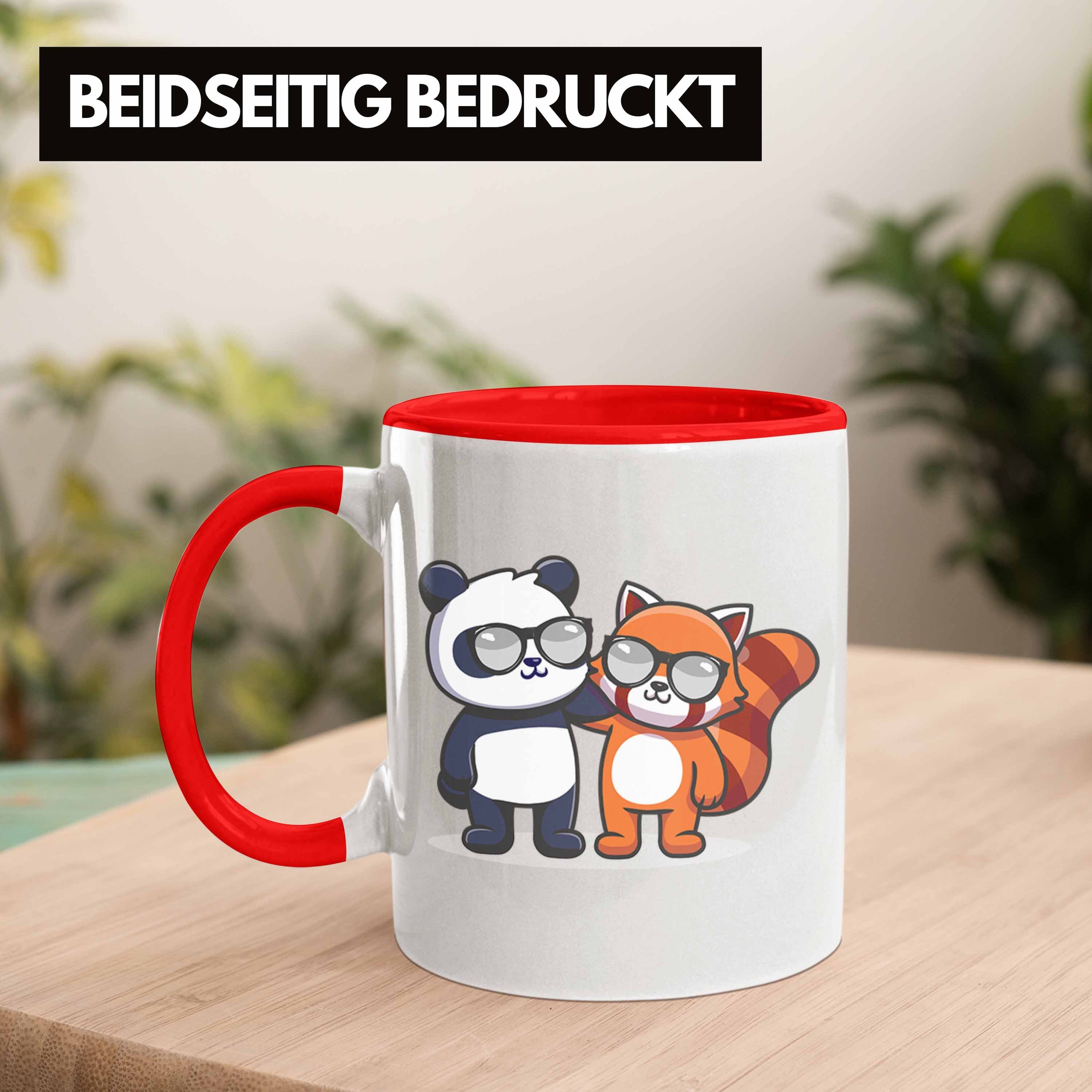 Panda Musik Roter Trendation für Trendation Jungs Mädchen Freunde Tasse Tasse Grafik - Geschenkidee Lustige Kinder