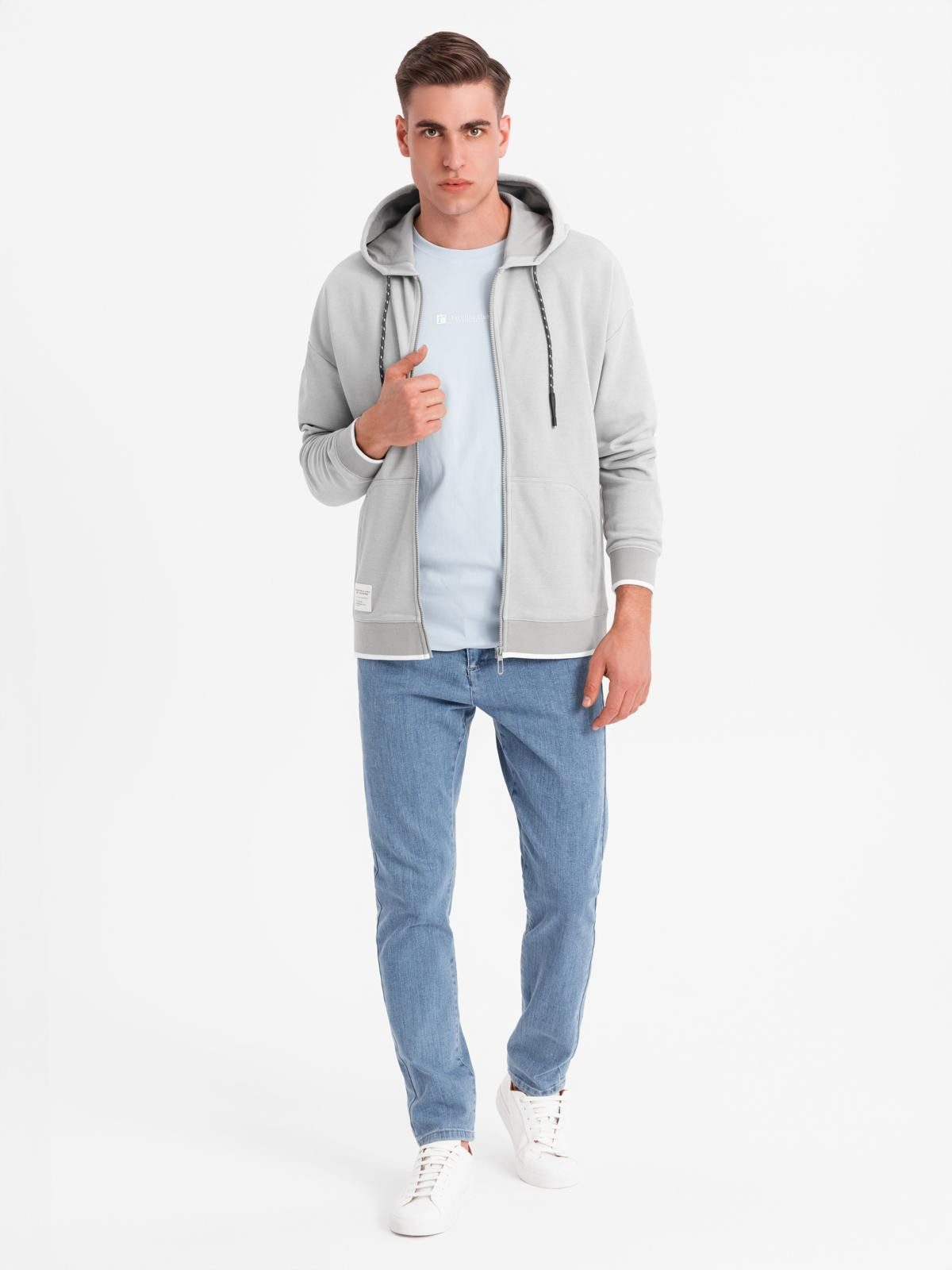 OMBRE Kapuzensweatjacke Weich strukturiertes Sweatshirt mit Kapuze für Herren