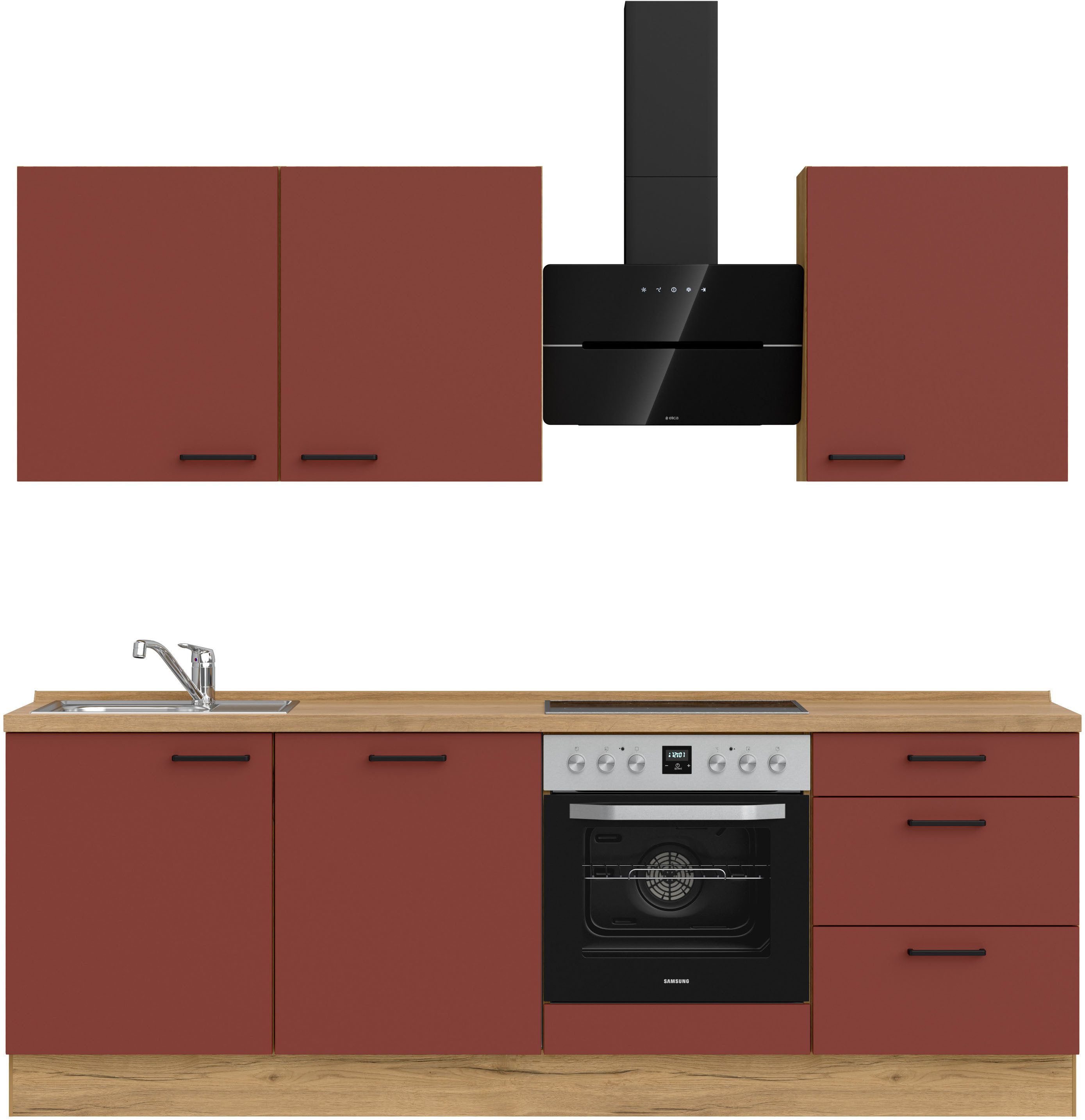 nobilia® Кухниzeile "Easytouch II", vormontiert, Ausrichtung wählbar, Breite 240 cm, wahlw. mit E-Geräten