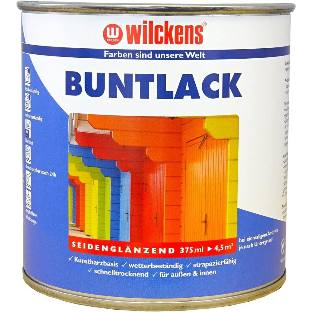 Wilckens Farben Acryl-Buntlack Buntlack seidenglänzend 375 ml Lack, Dekorativer Deckanstrich im Innen- und Außenbereich auf Kunstharzbasis