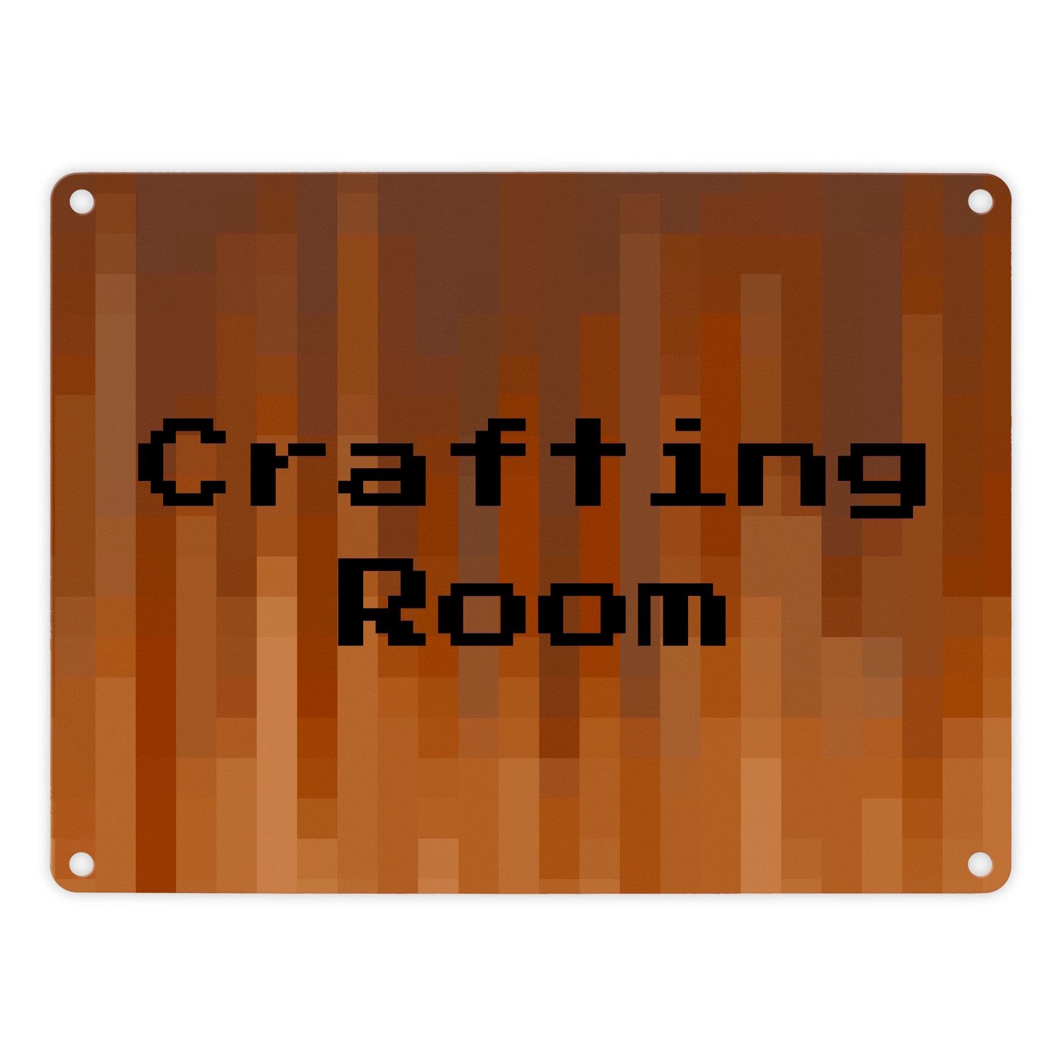 Metallschild Metallschild in 15x20 cm Pixelmotiv und Spruch: Crafting Room Pixel