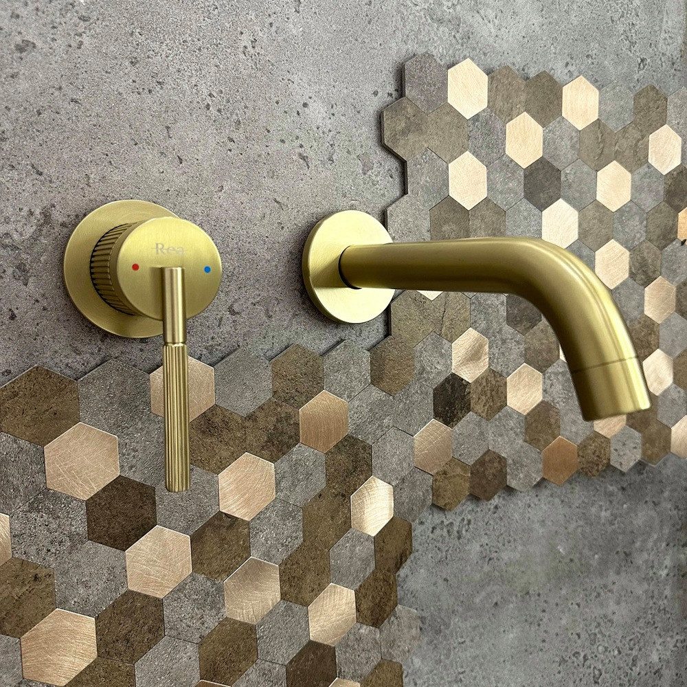 wohnwerk.idee Unterputzarmatur Wasserhahn Wandarmatur Unterputz Design Gold Kupfer Matt