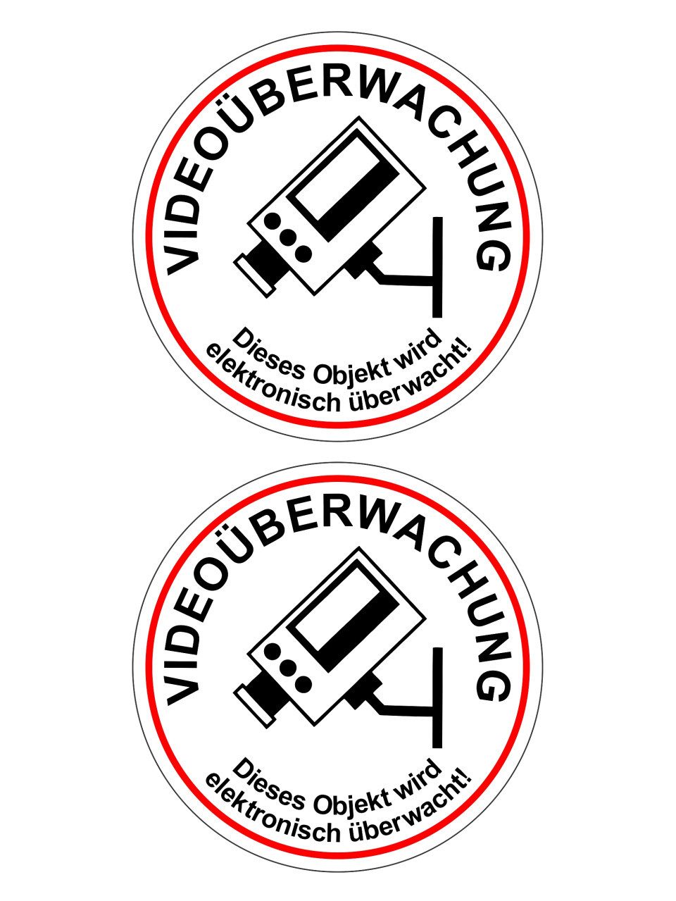 Hermann Schütz Aufkleber Hermann Schütz Aufkleber Videoüberwachung 2er-Set