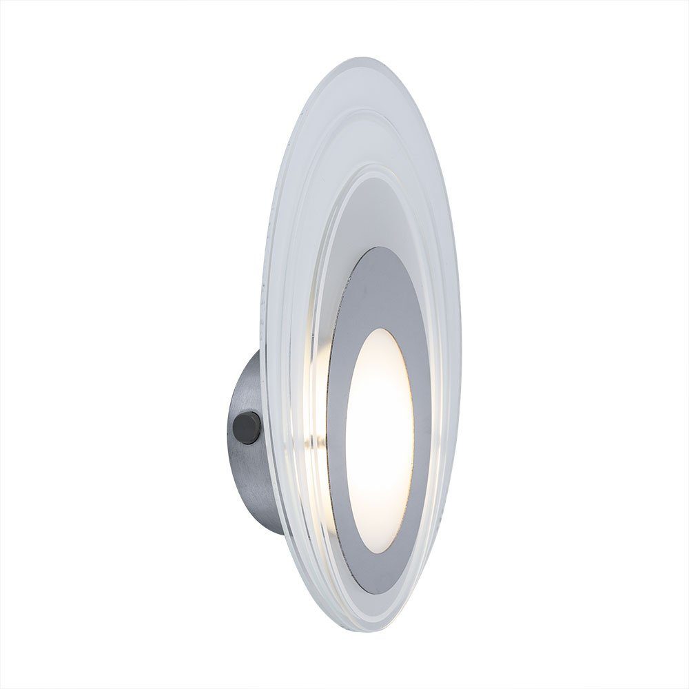 Esto LED Wandleuchte, LED-Leuchtmittel fest verbaut, Warmweiß, Wandlampe Esszimmerleuchte Glas satiniert oval LED warmweiß L 28 cm