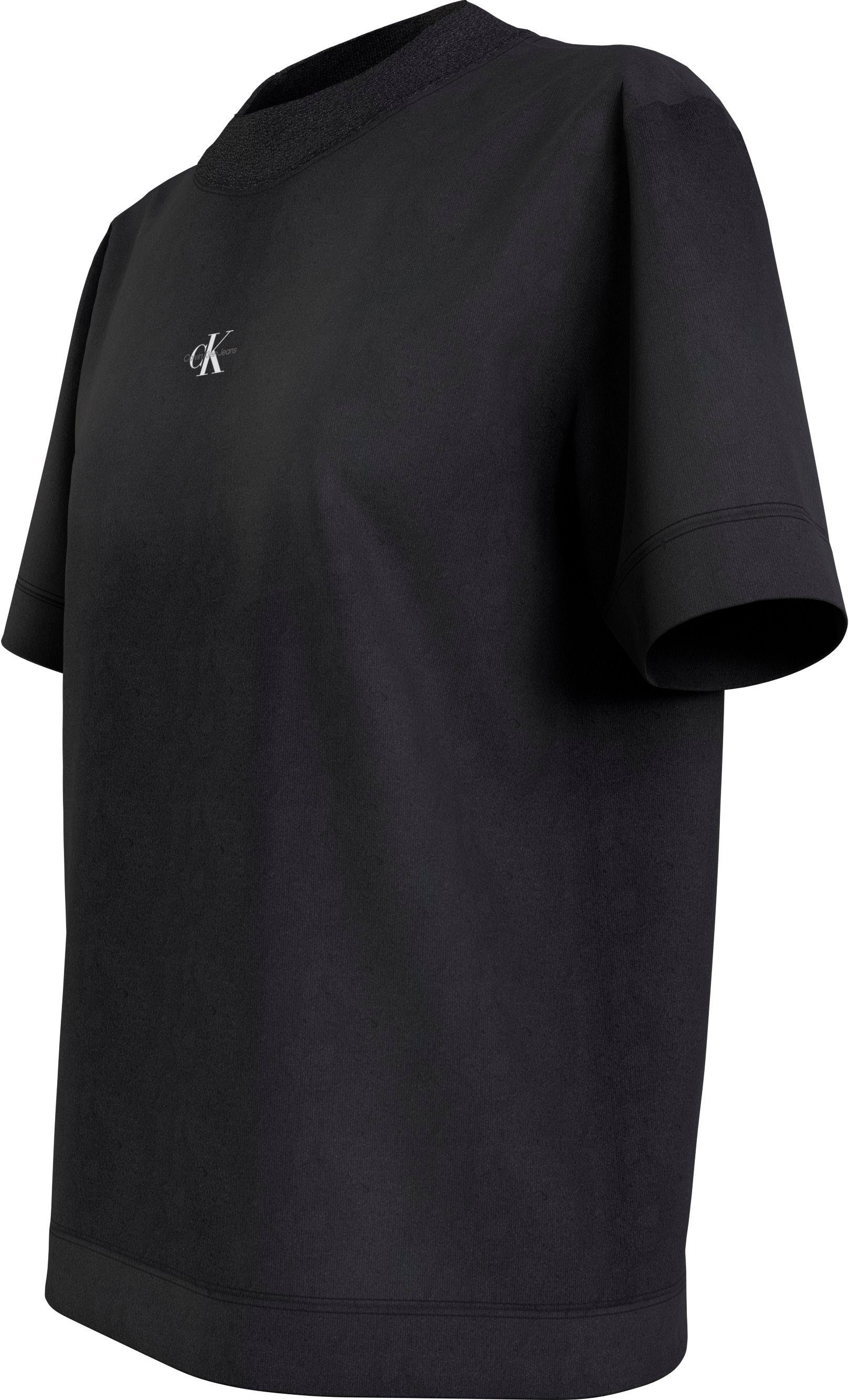 Calvin Klein T-Shirt Ck Baumwolle aus Black RIB reiner MIX Jeans TEE WASH BOYFRIEND