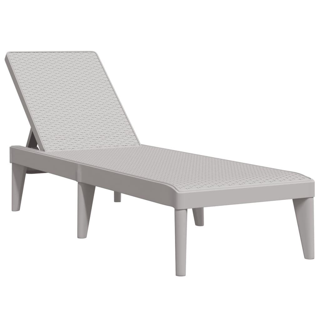 vidaXL Gartenliege Sonnenliege Grau 186x60x29 cm PP, 1 St.