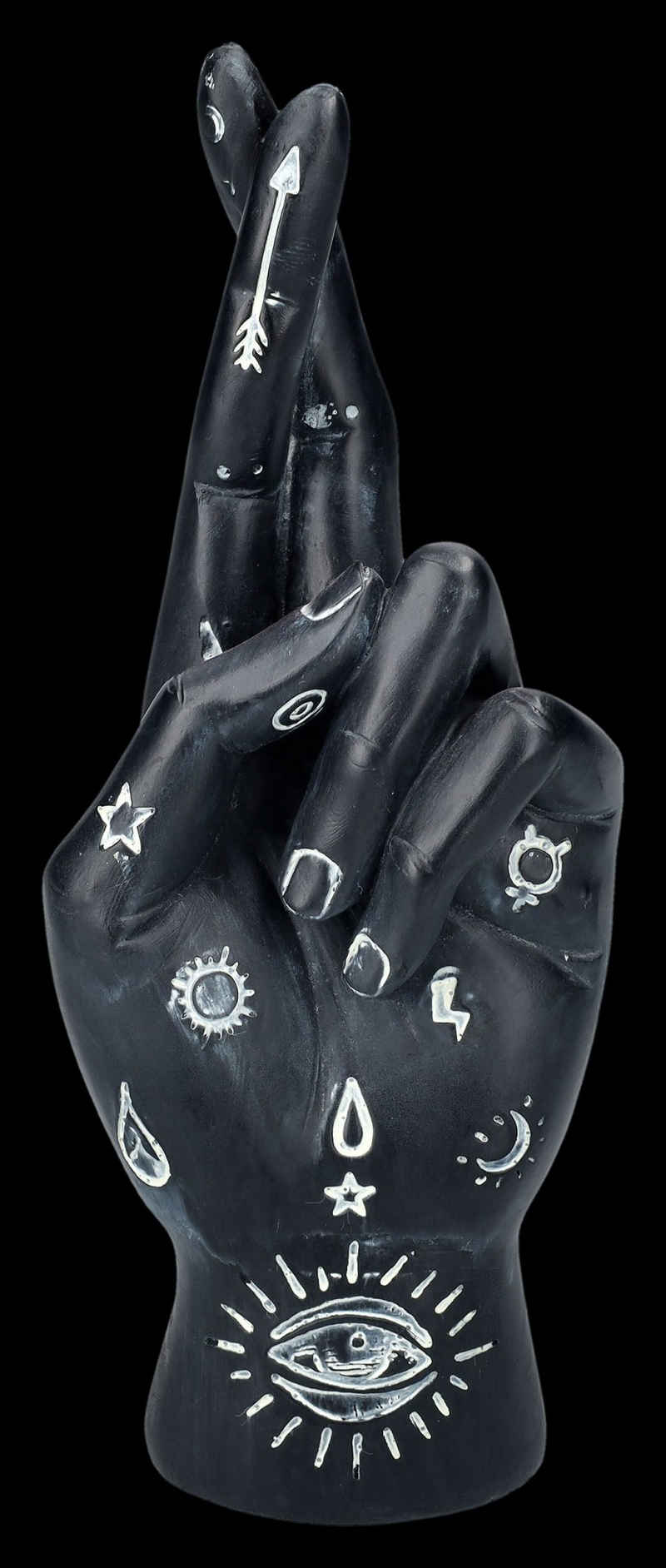 Figuren Shop GmbH Dekoobjekt Deko Hand - Handlesekunst gekreuzte Finger - Dekoration Wahrsager