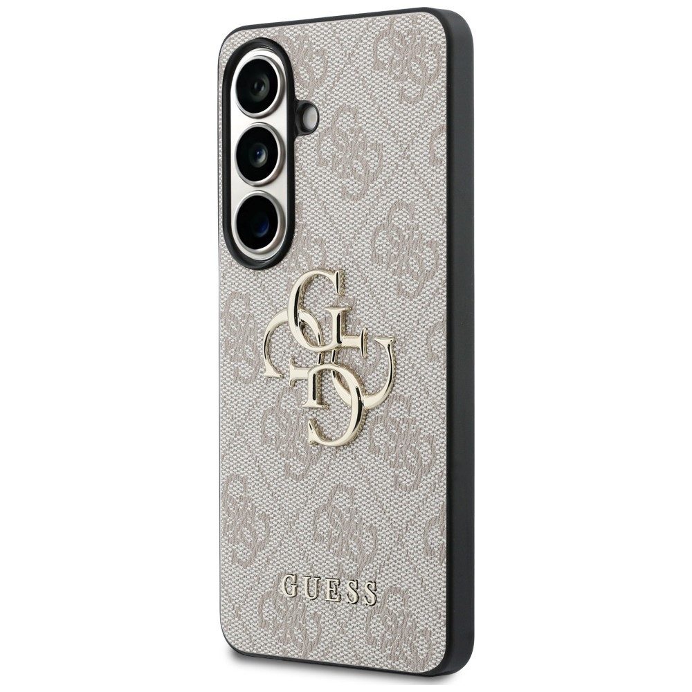 Guess Handyhülle Hülle Galaxy S26 Kunstleder rosa goldfarbenes 4G Big Logo Metall 6,3 Zoll, Kantenschutz – Bild 2 von 5