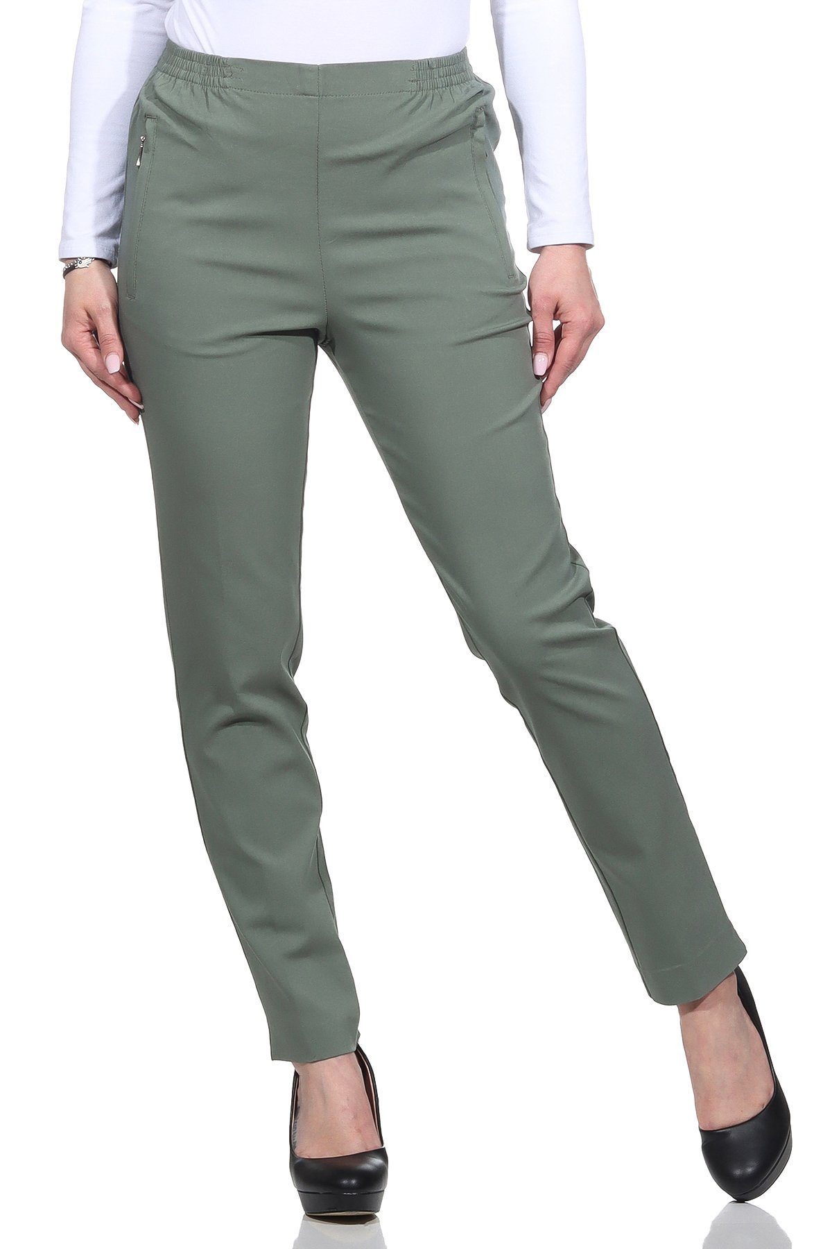 Alica Collection Schlupfhose Damen Stretchhose Businesslook Kurzgröße in großen Größen erhältlich, Kurzgröße – Bild 4 von 5