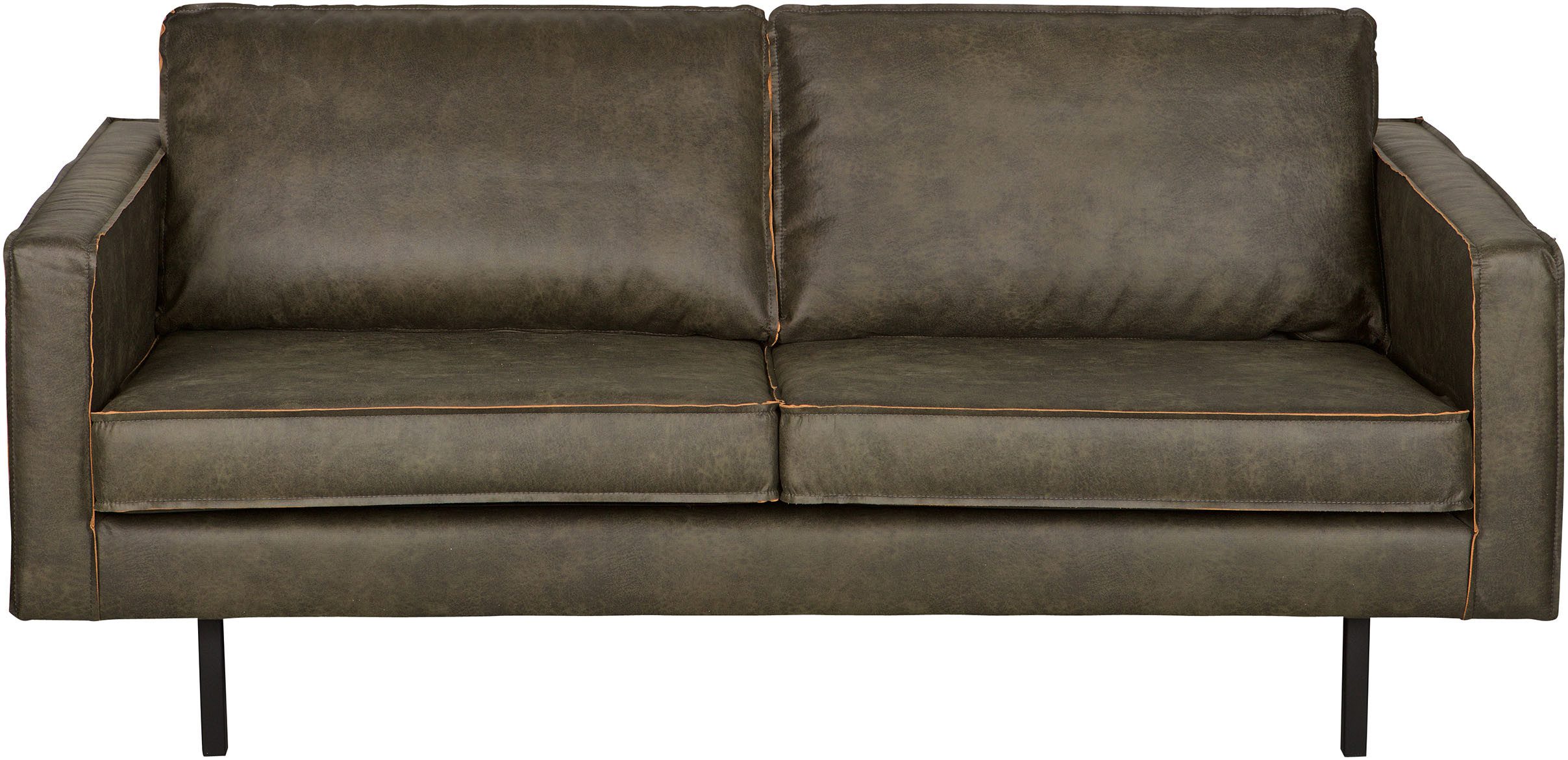 WOOOD 2,5-Sitzer Rodeo Bezug mit Zickzack-Federung, Metallbeine, H 85 x B 190 x T 86 cm, Recycling-Lederfaser-Verbundstoff, Tragkraft 200 kg, pfleigleicht