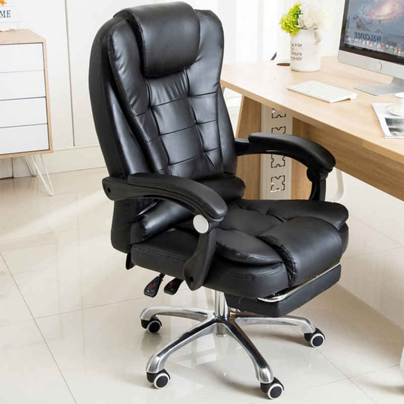 Crenex Bürostuhl, Gaming Stuhl, Massage Sessel mit Massagefunktion, Höhenverstellbarer Drehstuhl, Chefsessel mit Fußstütze