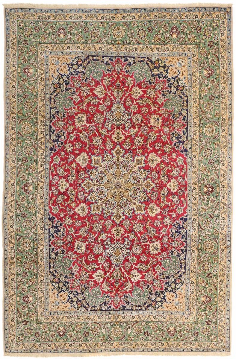 Orientteppich Isfahan Seidenkette 201x299 Handgeknüpfter Orientteppich, Nain Trading, rechteckig, Höhe: 6 mm