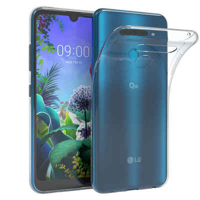 EAZY CASE Handyhülle Slimcover Clear für LG Q60 / LG K50 6,26 Zoll, durchsichtige Hülle Ultra Dünn Silikon Backcover TPU Telefonhülle Klar