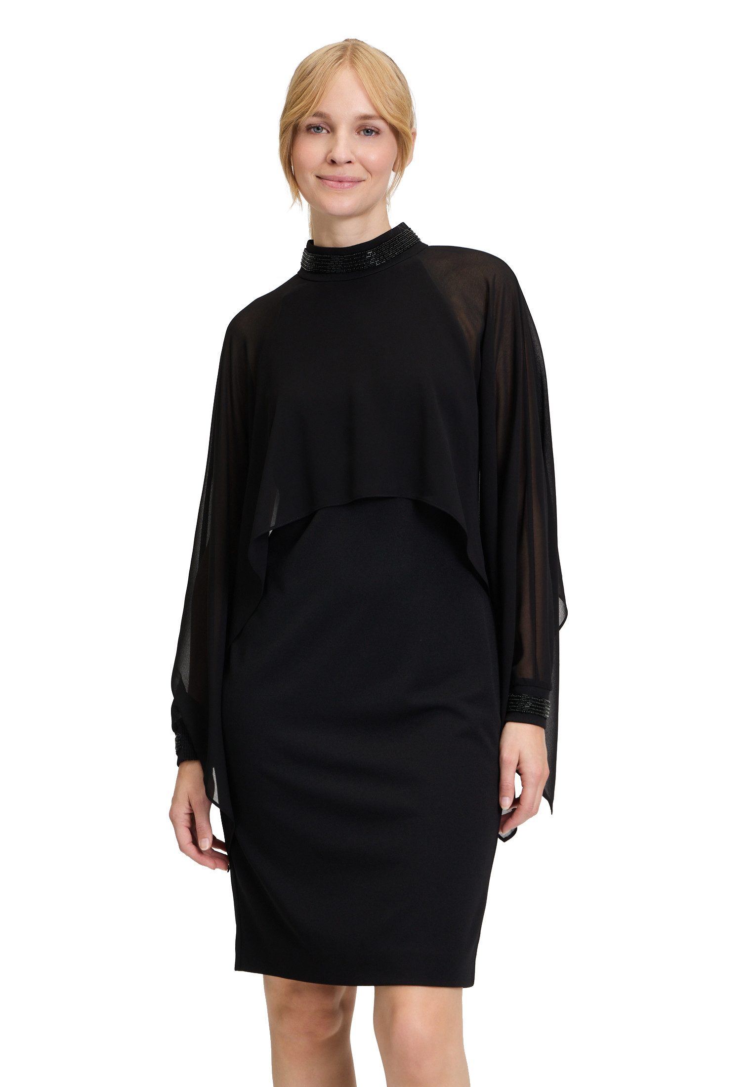 Vera Mont Cocktailkleid Vera Mont Cocktailkleid mit Stehkragen Materialmix