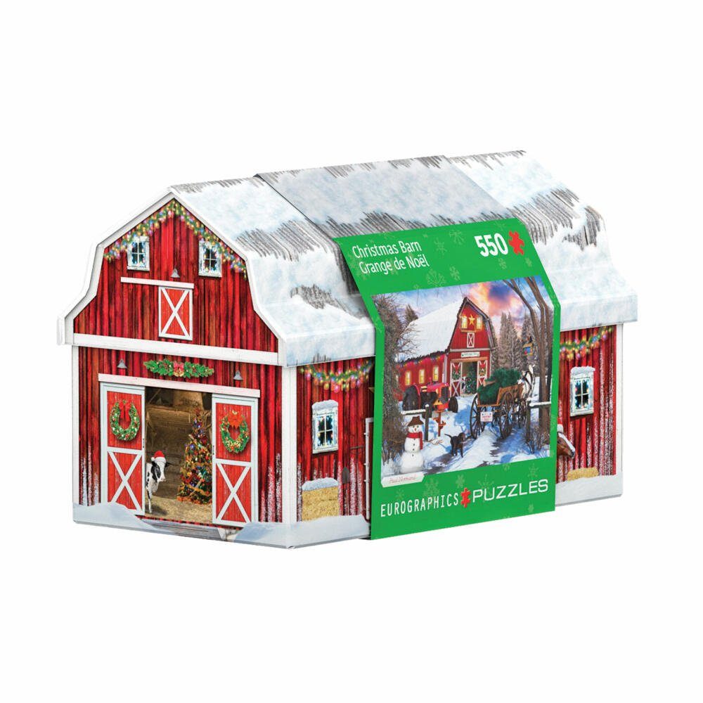Barn Puzzleteile EUROGRAPHICS Blechdose, in Puzzle Christmas 550