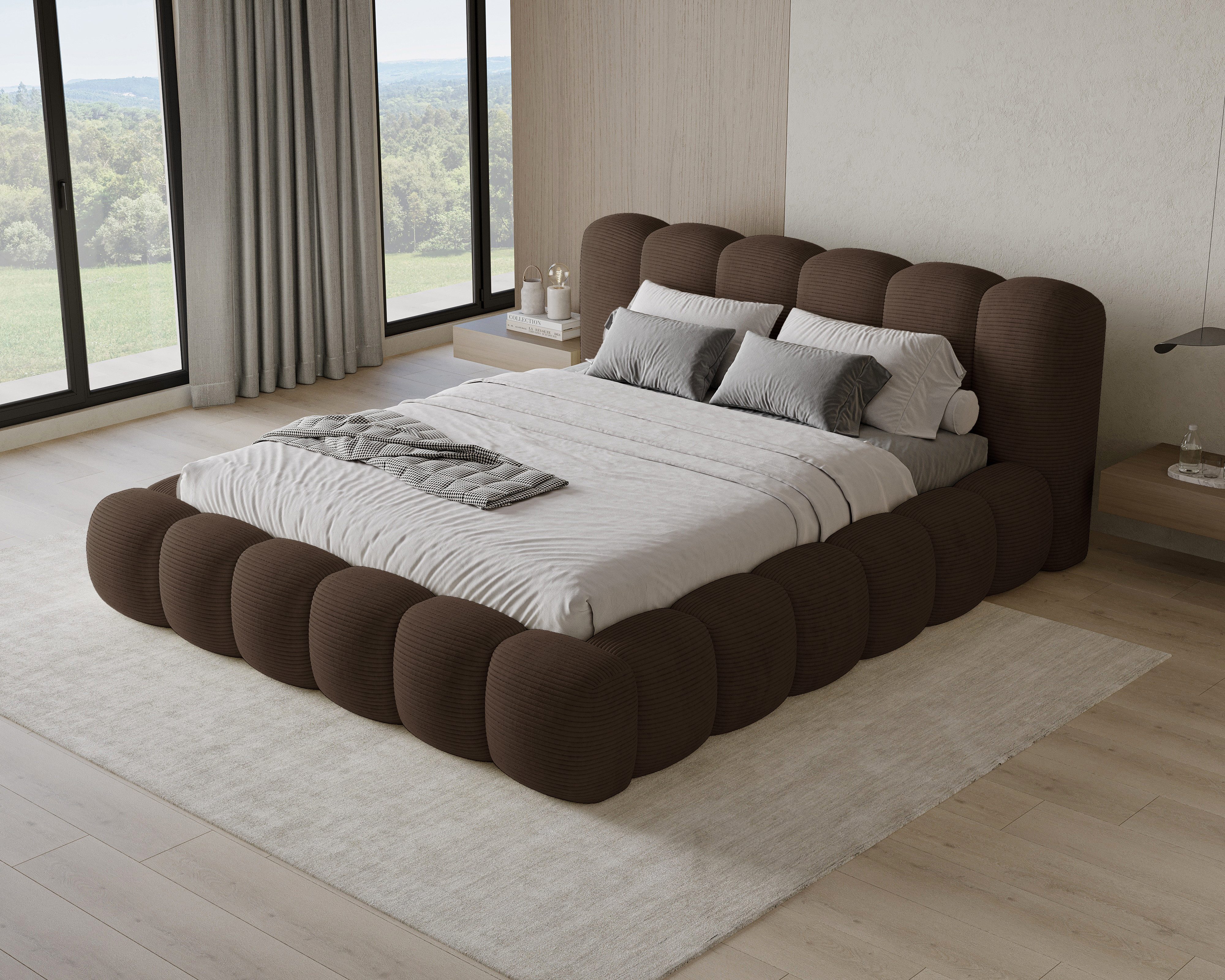 Chilly Möbel Polsterbett Stone Cord Stoff 200x200 cm mit Stauraum Poso 006 günstig online kaufen