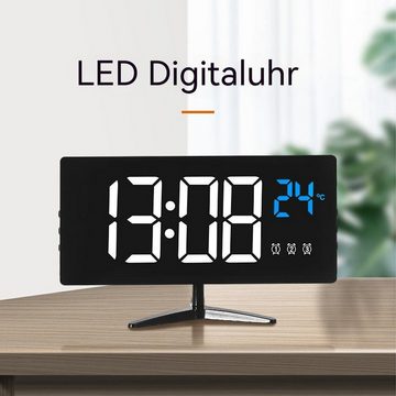 AUKUU Wecker Einfache Einfache Uhr elektronische Uhr drei Weckersets mit Temperaturanzeige auf demselben Bildschirm Geschenkuhr