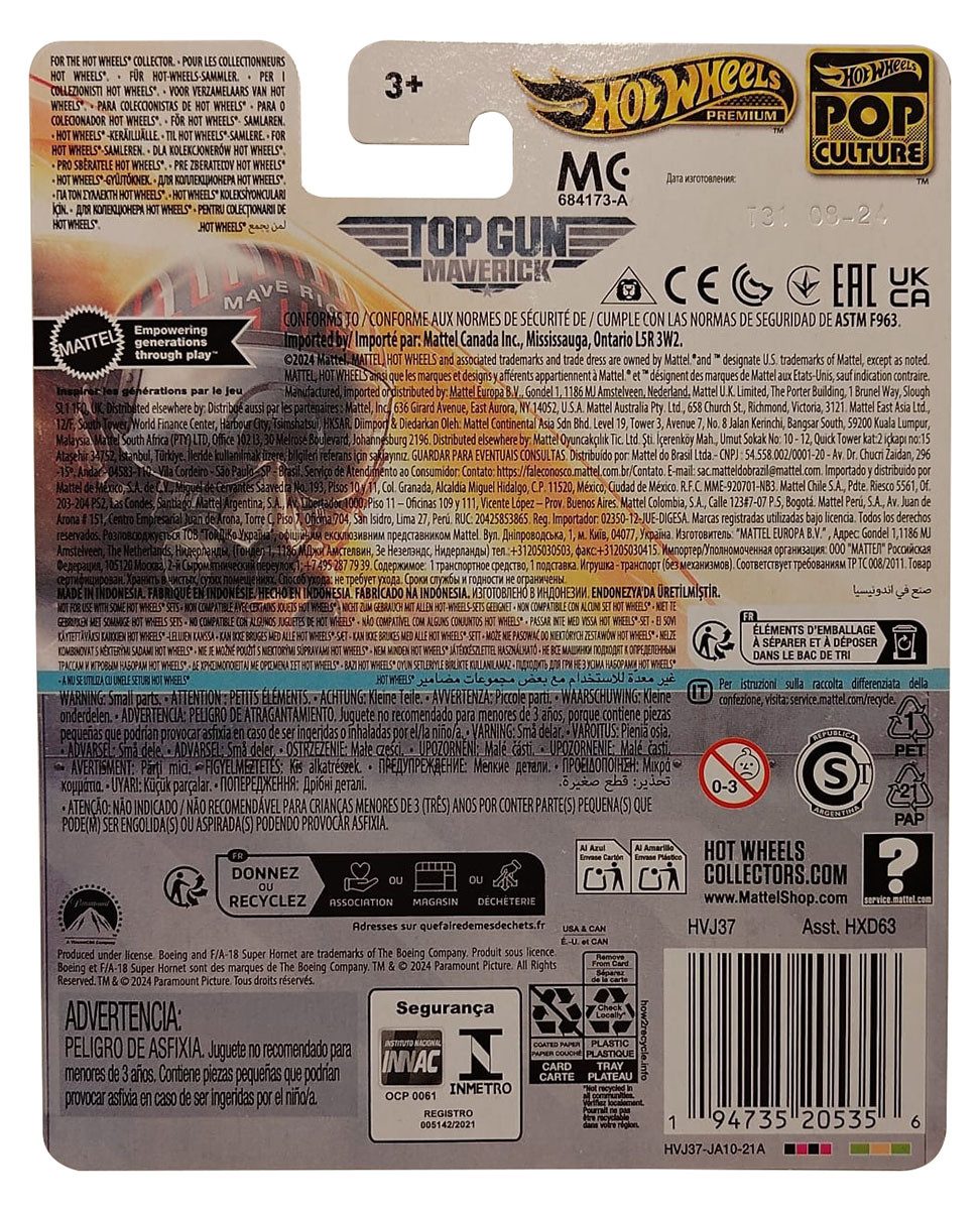 Hot Wheels Spielzeug-Flugzeug Hot Wheels Pop Culture Top Gun Maverick F/A-18E Super Hornet Flugzeug