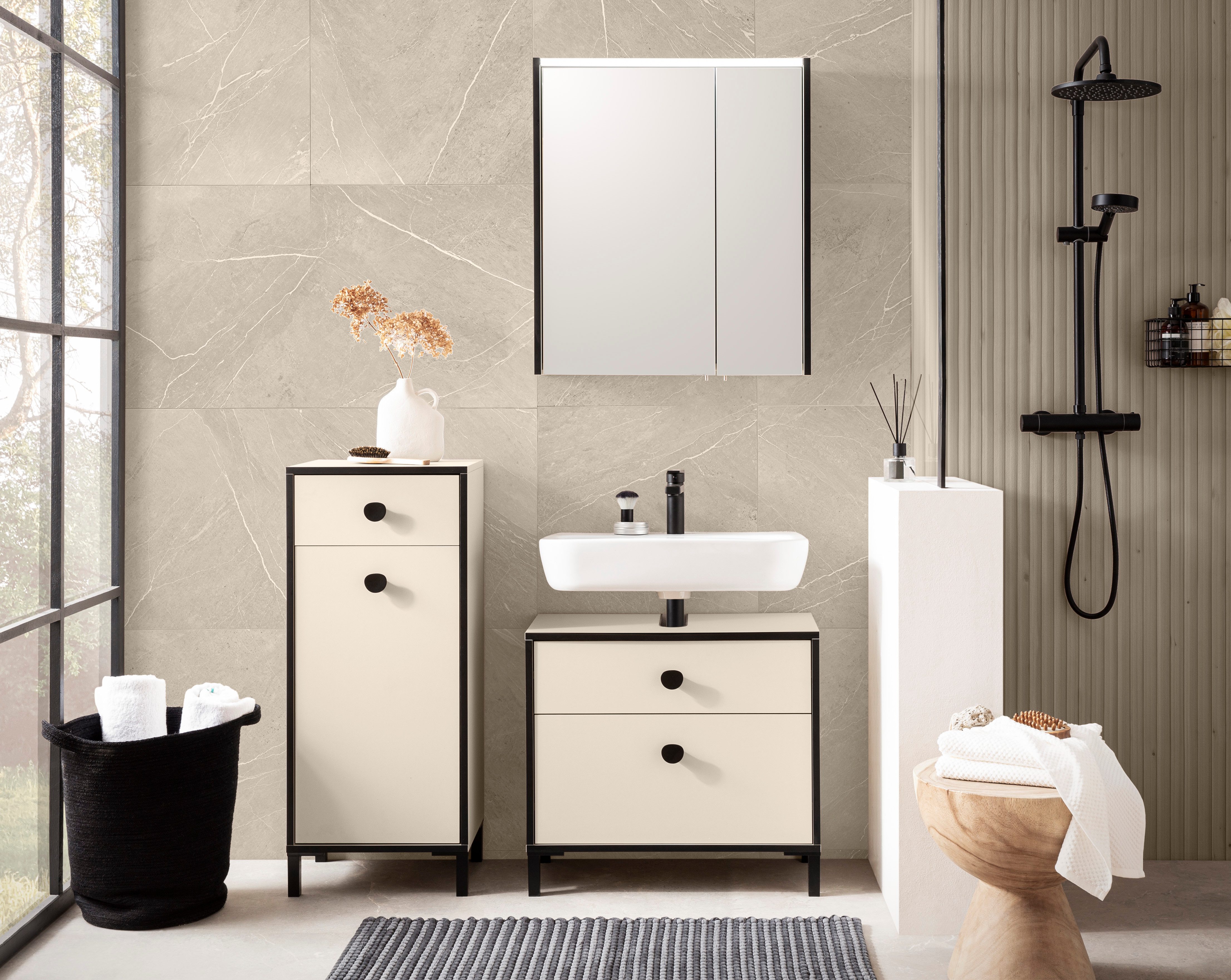 Schildmeyer Waschbeckenunterschrank Edda, Breite 65,1 cm, abgerundete Griff günstig online kaufen