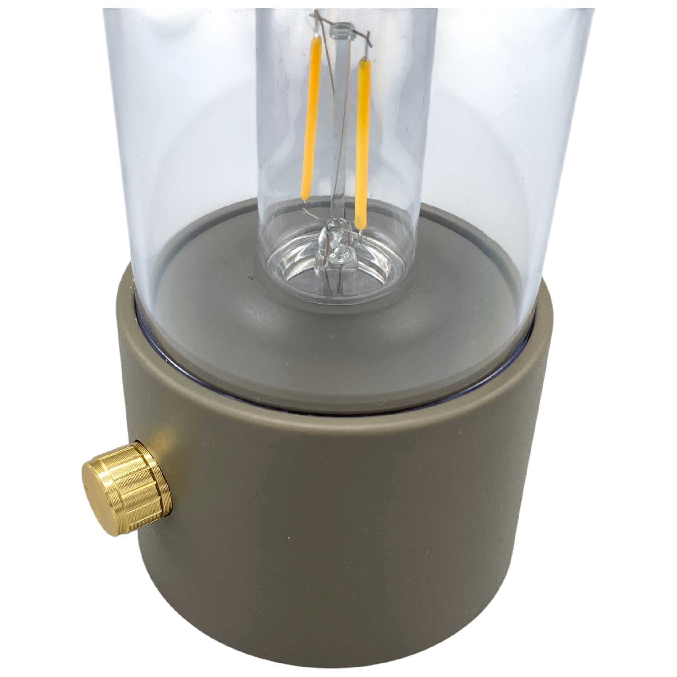 Coen Bakker Deco BV LED Tischleuchte Portable Light, Dimmfunktion, LED, warmweiß, außen taupe dimmbar retro Filament LED 18,5cm (24cm)