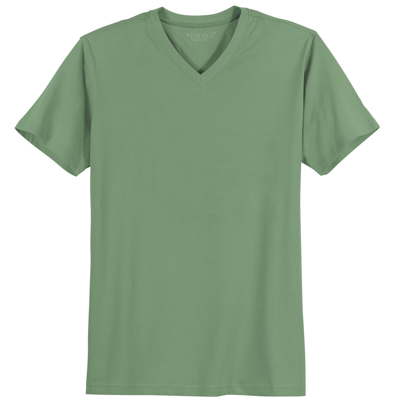 redfield V-Shirt Redfield V-Neck T-Shirt Übergröße salbeigrün Quentin