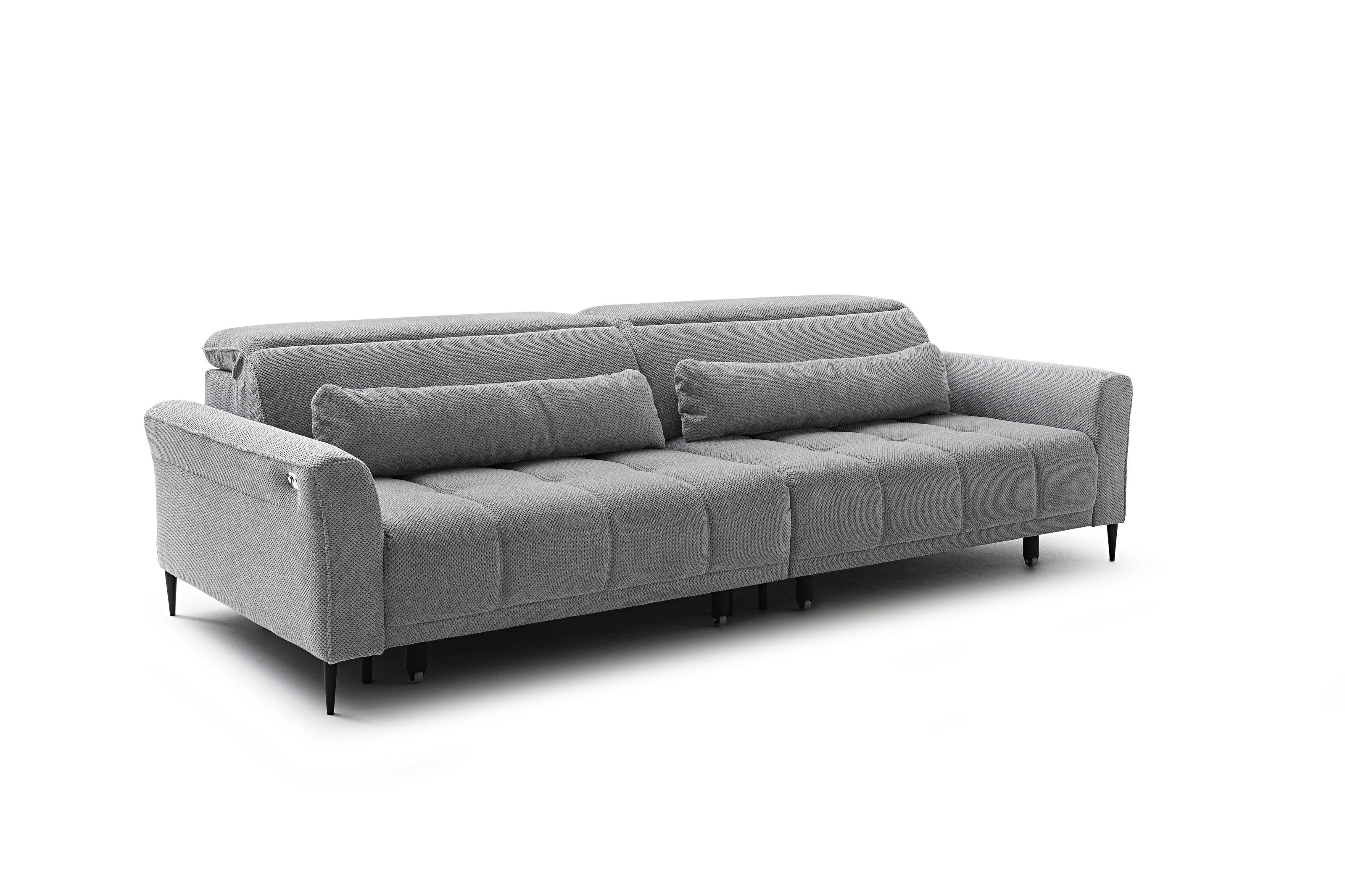 freiraum Big-Sofa Wolve, elektr. Sitzverstellung, 2 Kissen, graublau - 280x108x118cm (BxHxT)