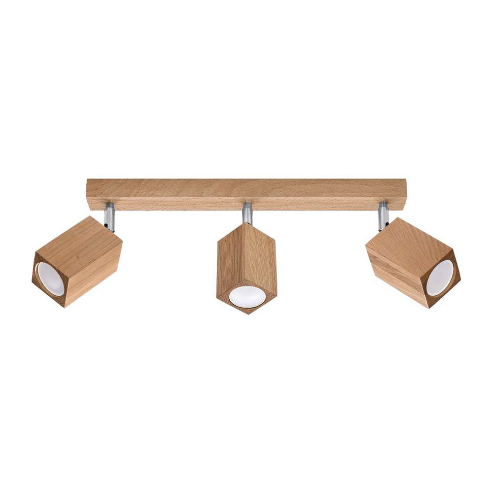 etc-shop LED Deckenspot, Deckenleuchte Holzlampe Deckenstrahler Eiche L 45  cm