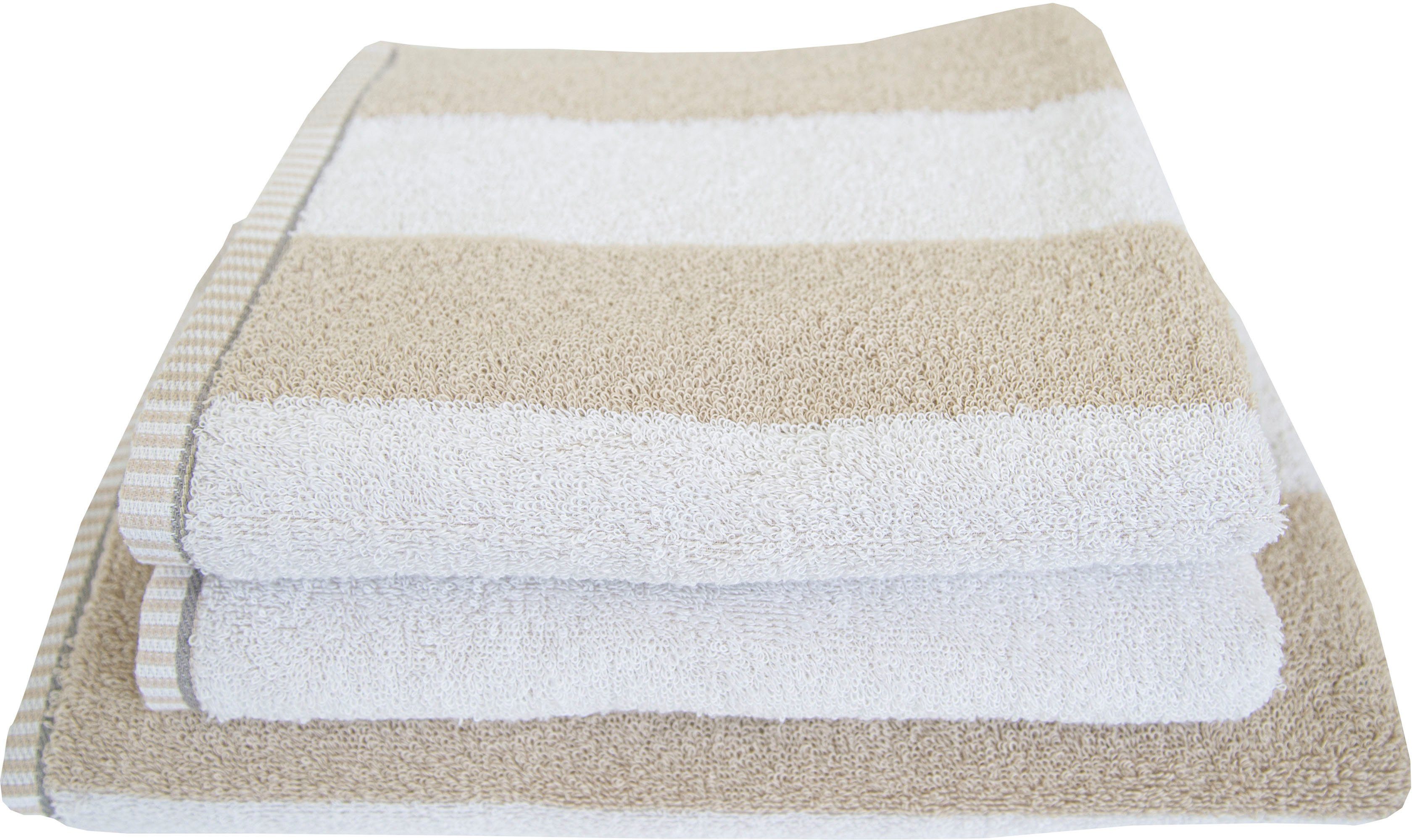 Dyckhoff Handtuch Set »Maritim, Block Stripe«, Set, 3 tlg., Frottier, 2 Han günstig online kaufen