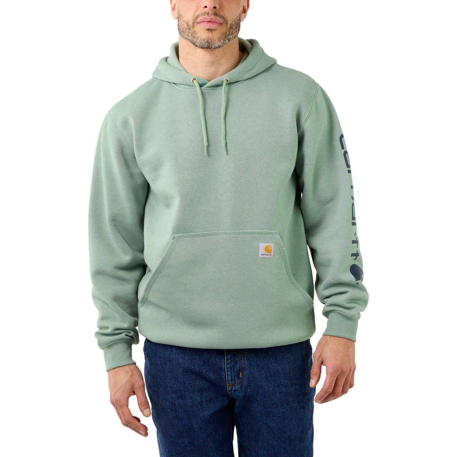 Carhartt Hoodie Carhartt Herren Kapuzenpullover Loose Fit Midweight Logo Sleeve Graphic Sweatshirt jade heather